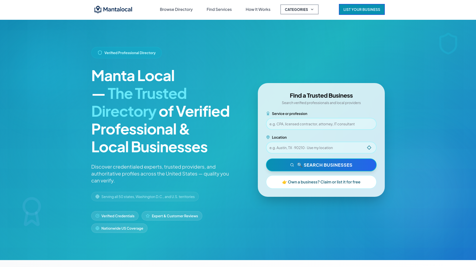 Manta Local — Trusted Directory of Verified Professional & Local Businesses