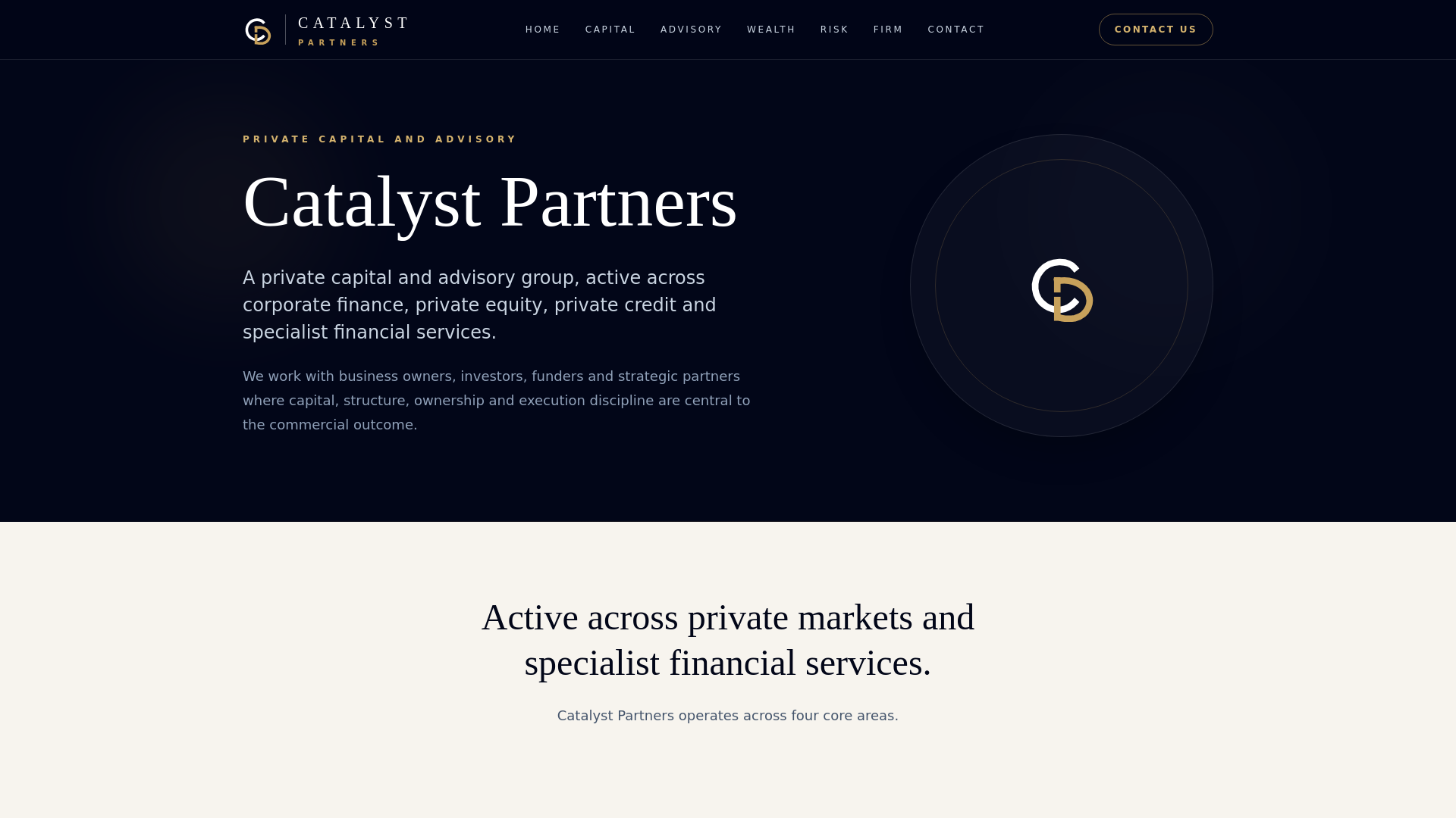 Catalyst Partners — Private capital and advisory