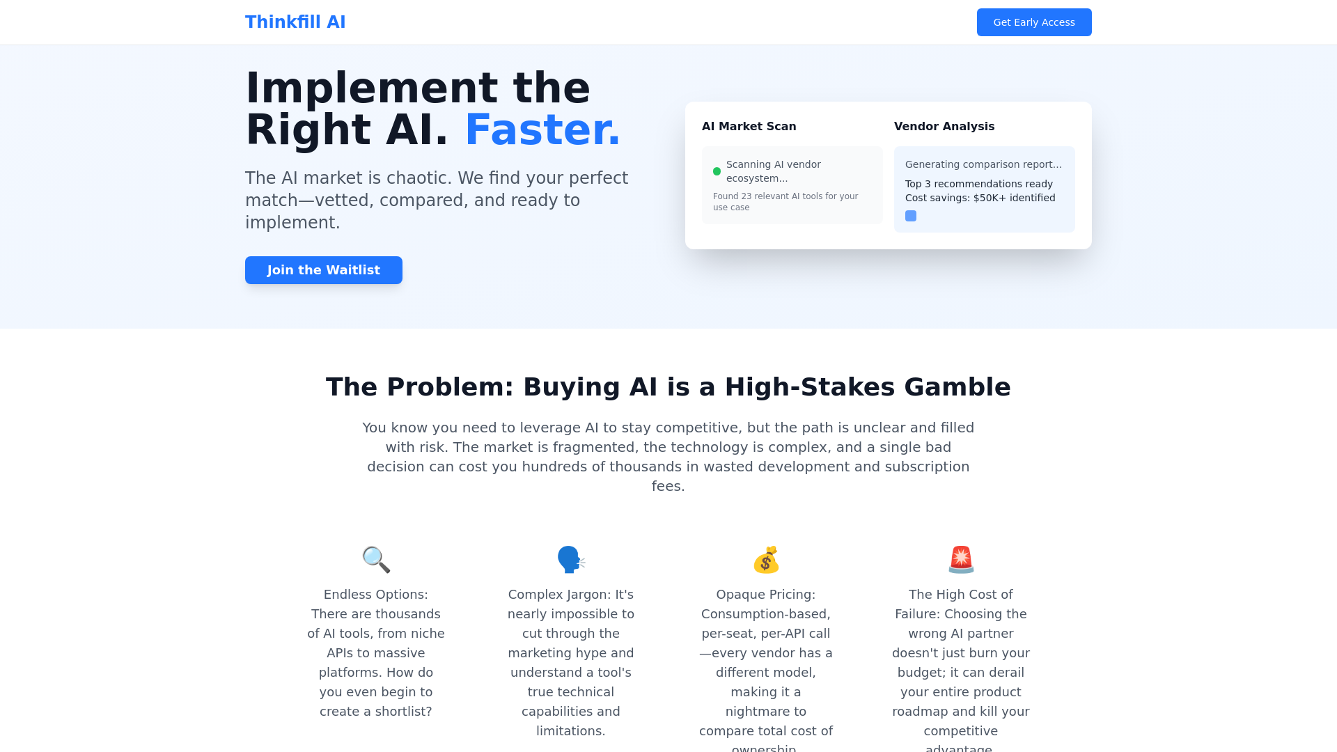 Thinkfill AI - Find Your Perfect AI Vendor logo