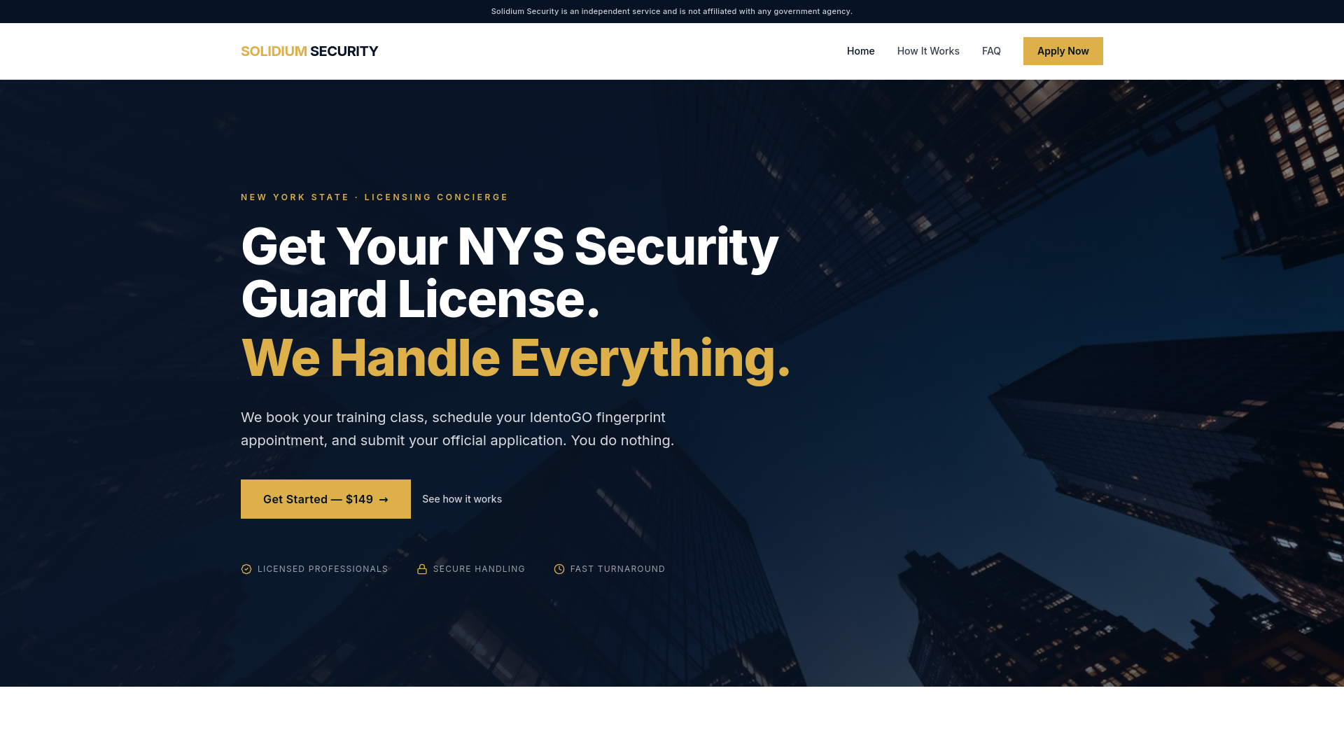 Solidium Security — NYS Security Guard License, Done For You