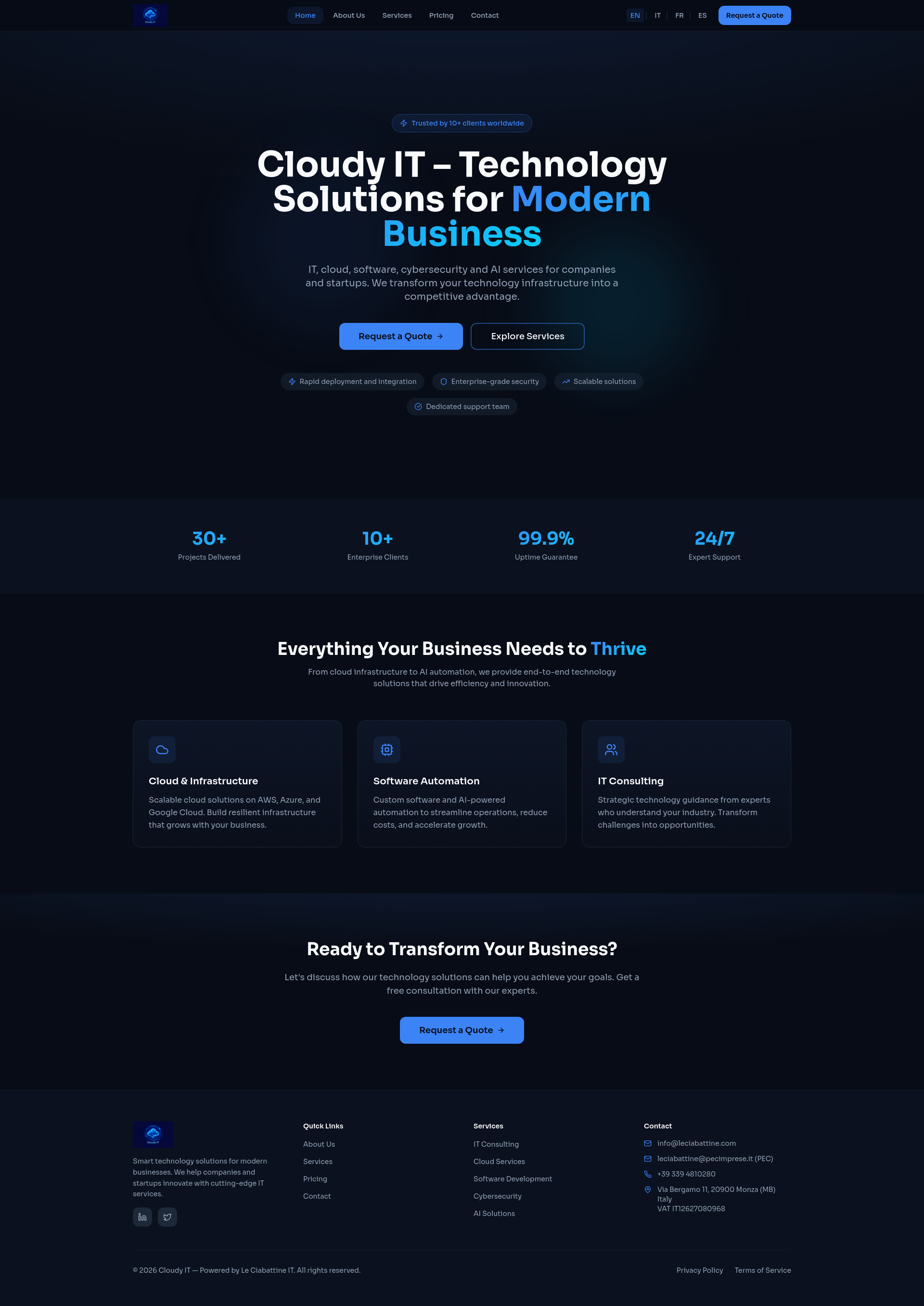 Cloudy IT | Smart Technology Solutions for Modern Business
