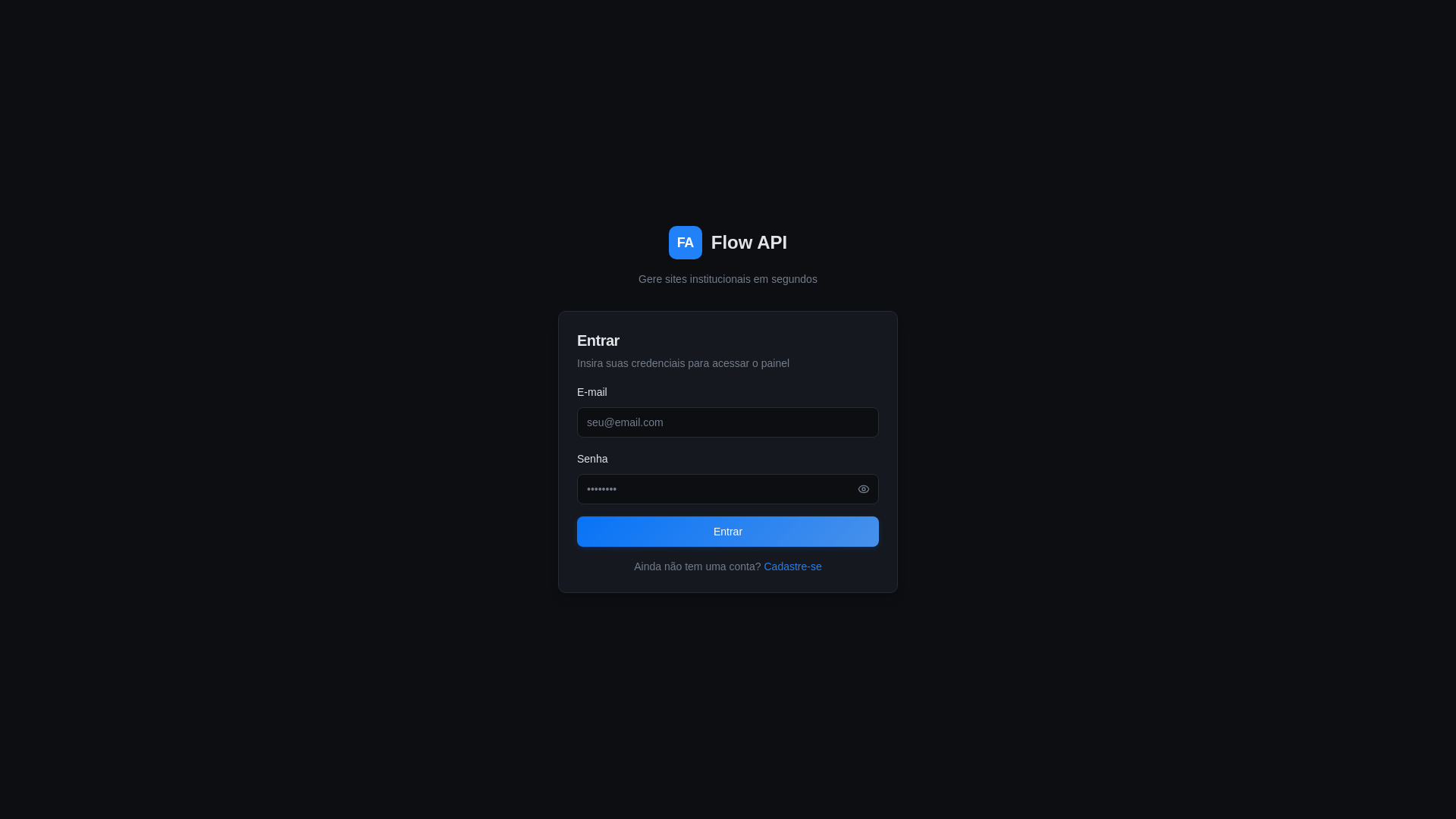 Painel Flow API