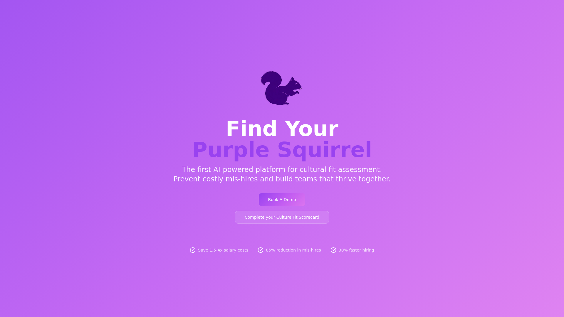 Purple Squirrel - Cultural Fit AI Platform