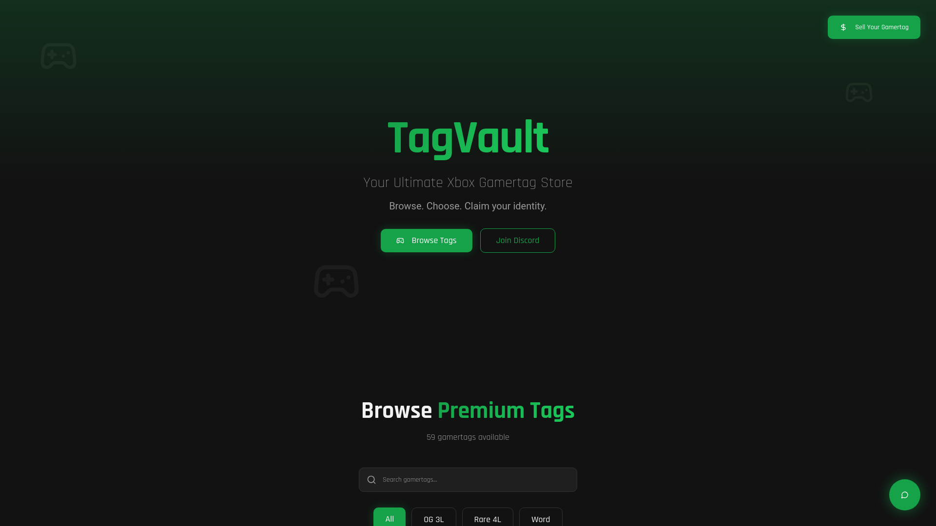 TagVault - Premium Xbox Gamertag Shop