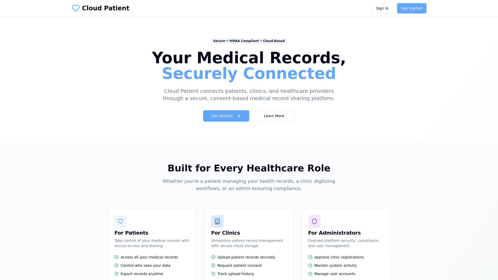 Cloud Patient – a platform to centralize your medical visit history