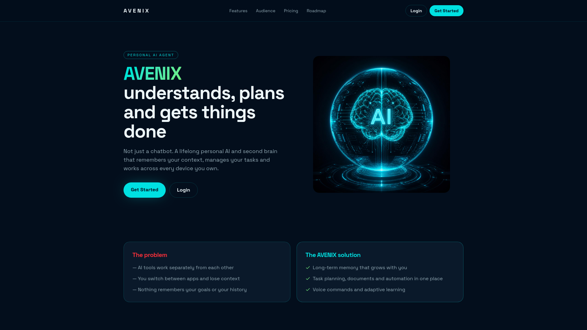 AVENIX — 官网预览图