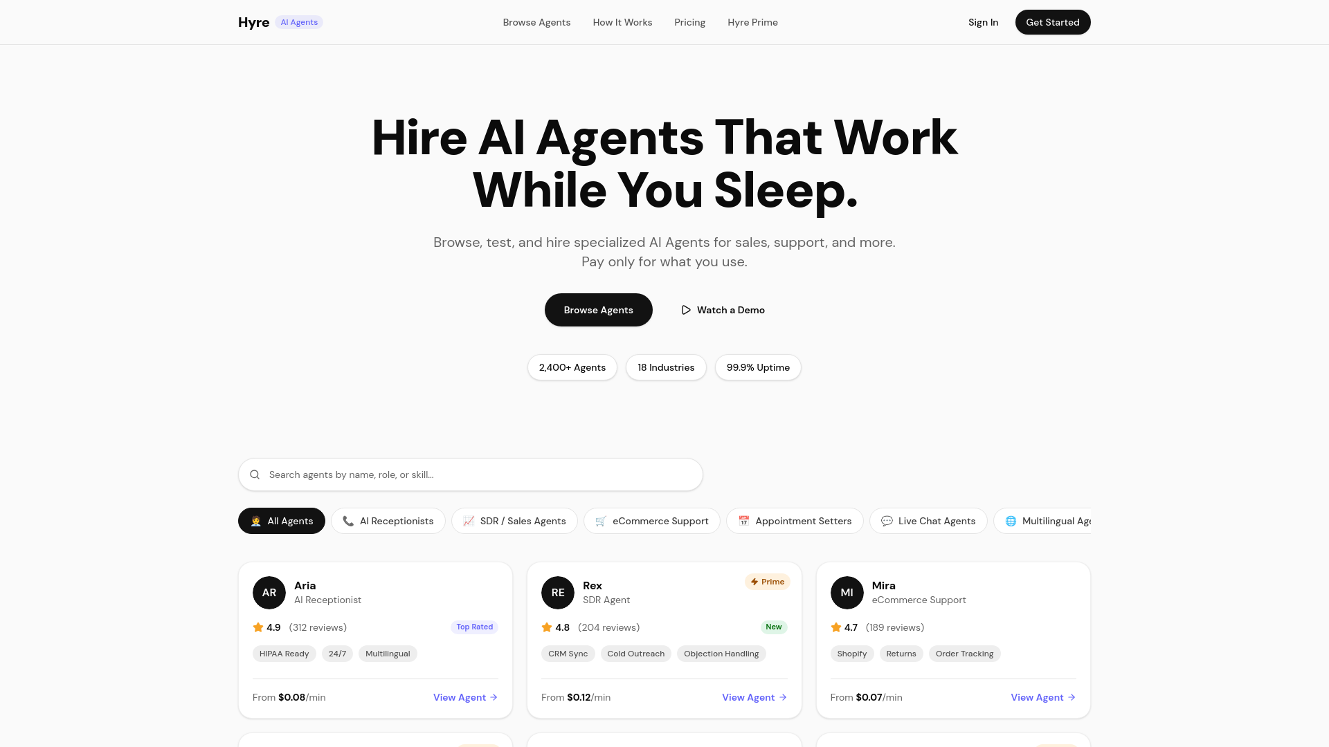 Hyre AI — Hire AI Agents That Work While You Sleep