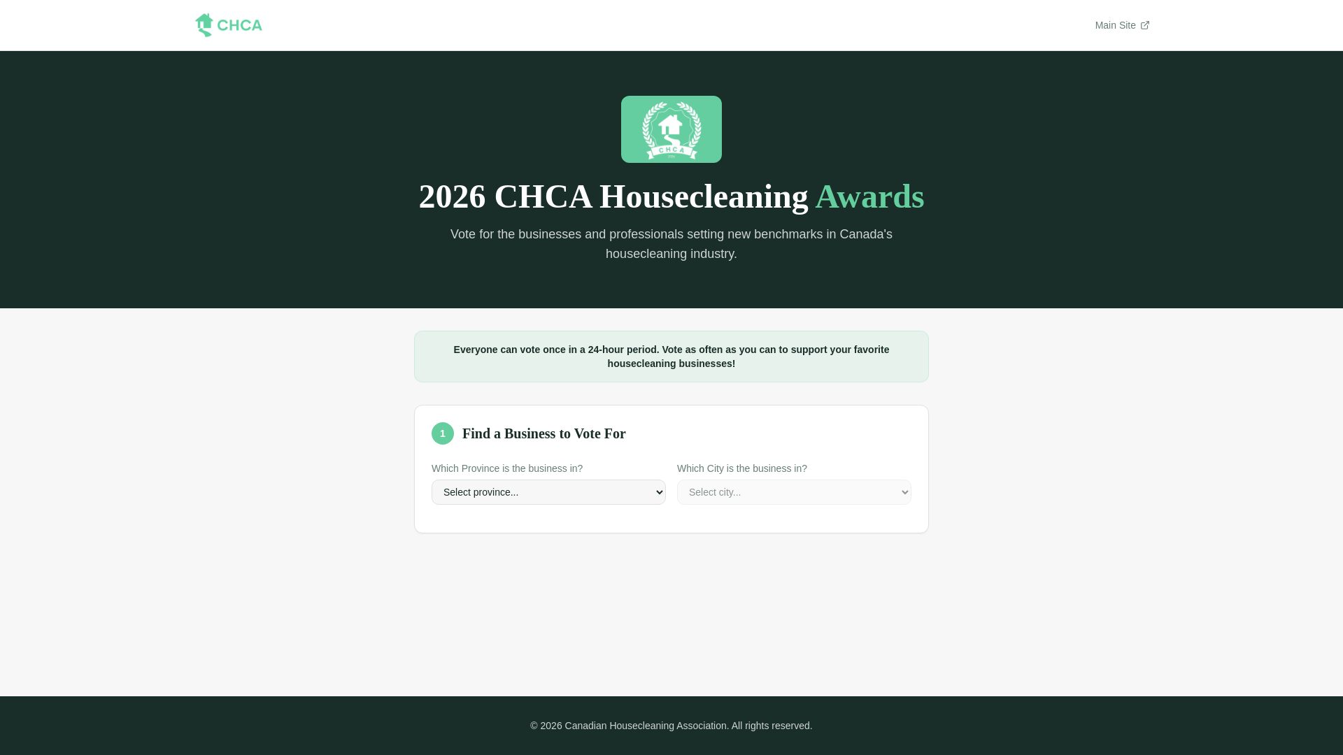 CHCA 2026 Awards Voting