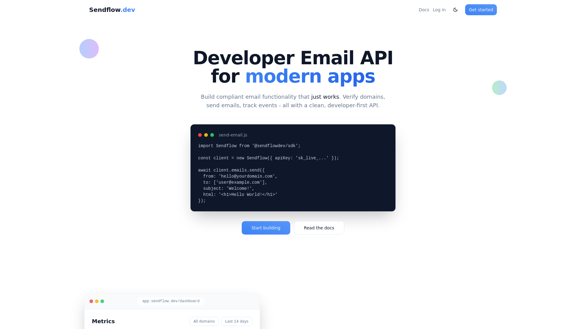 Email Templates API — Sendflow.dev