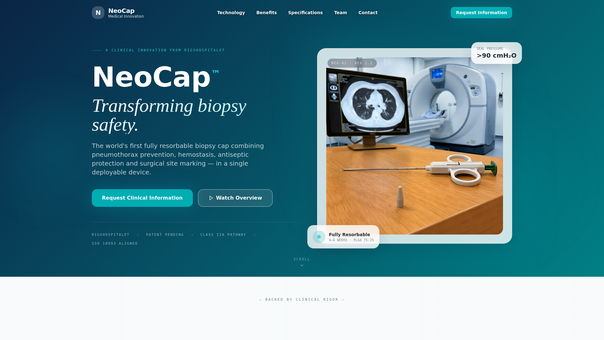 NeoCap™ — Fully Resorbable Biopsy Cap | Rigshospitalet