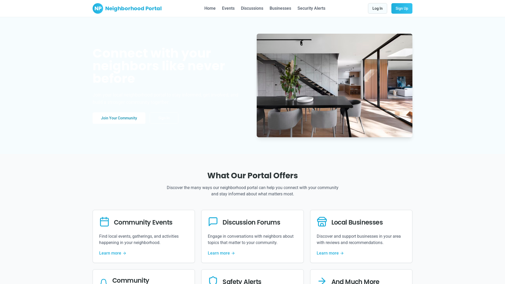 Community Neighborhood Portal Platform