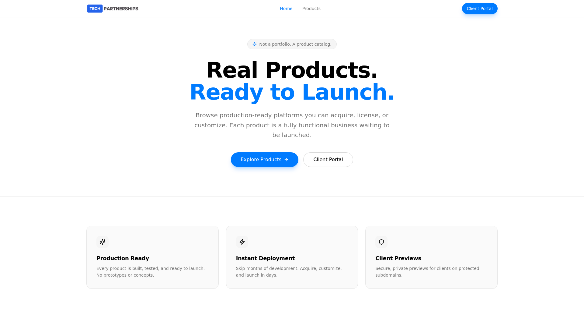 Ready Platform Tech Partnerships | Production-Ready Platforms & Products