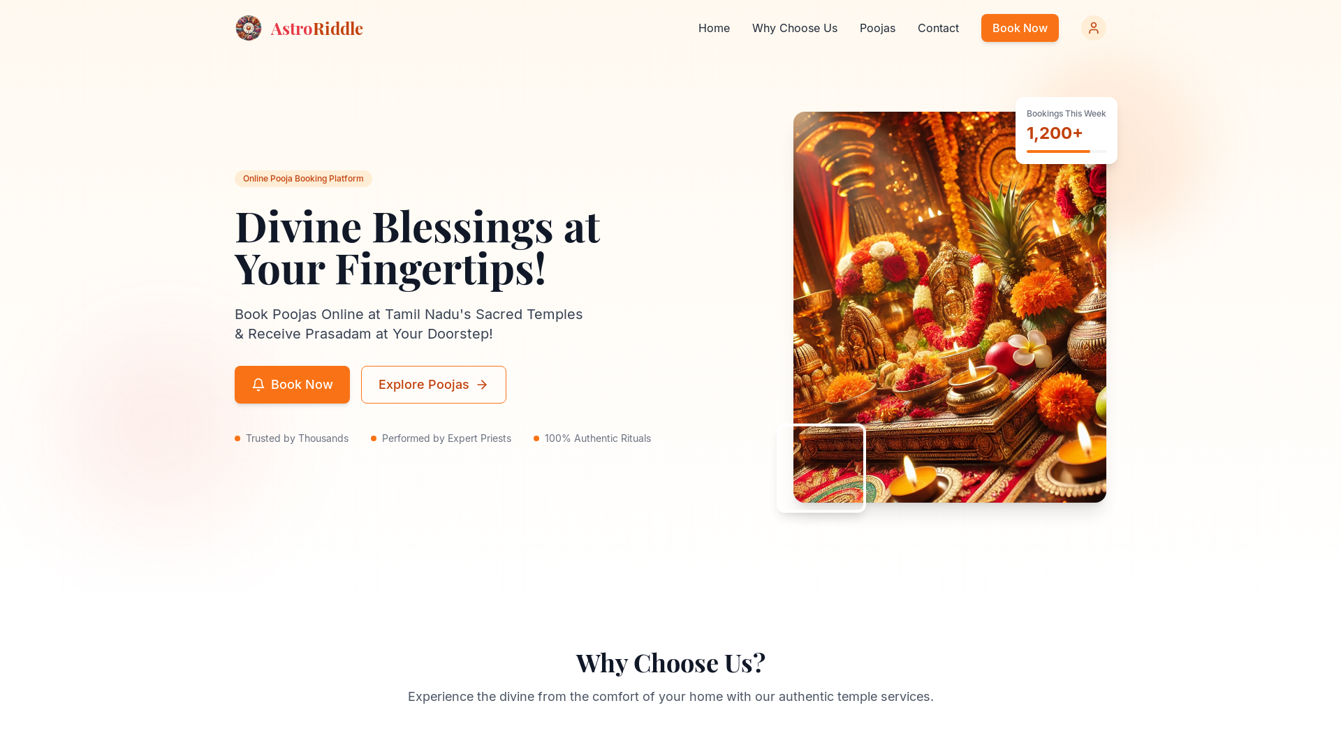 Professional Pooja Booking Platform Platform