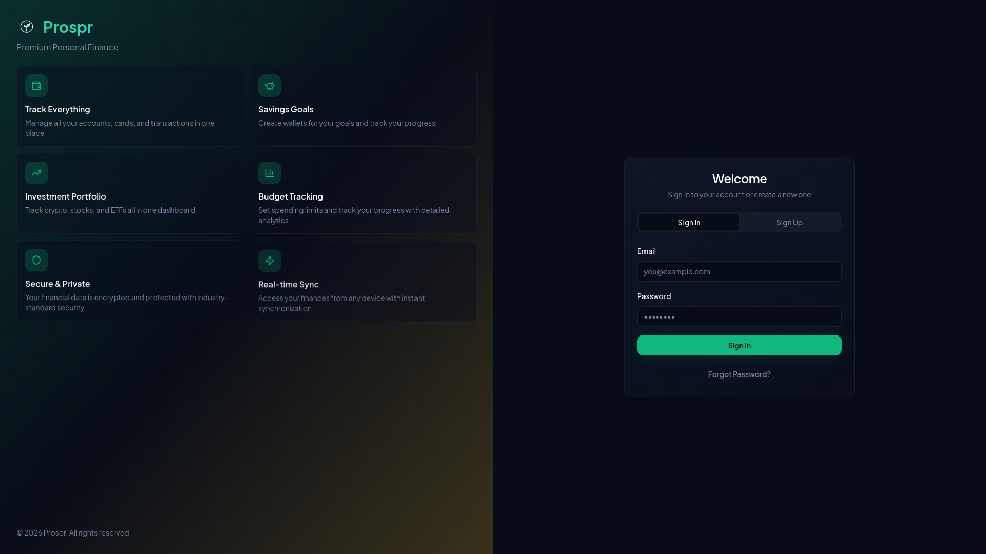 Prospr App Prospr - Premium Personal Finance