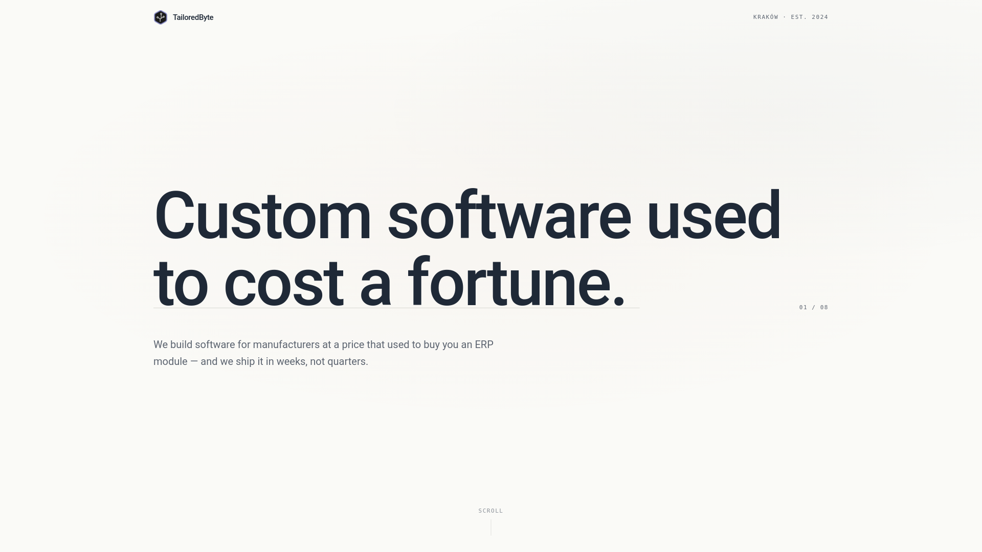 TailoredByte — Custom software for industry and operations, in weeks