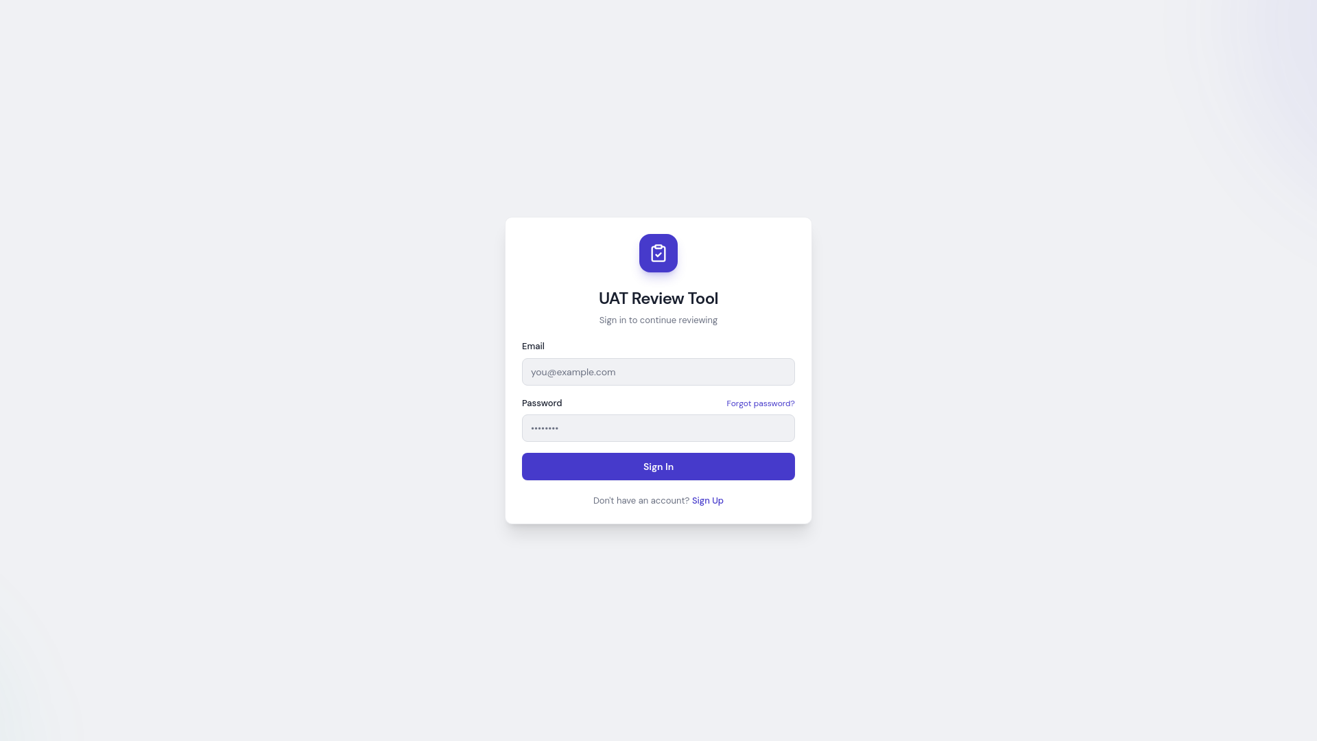 Website UAT Application