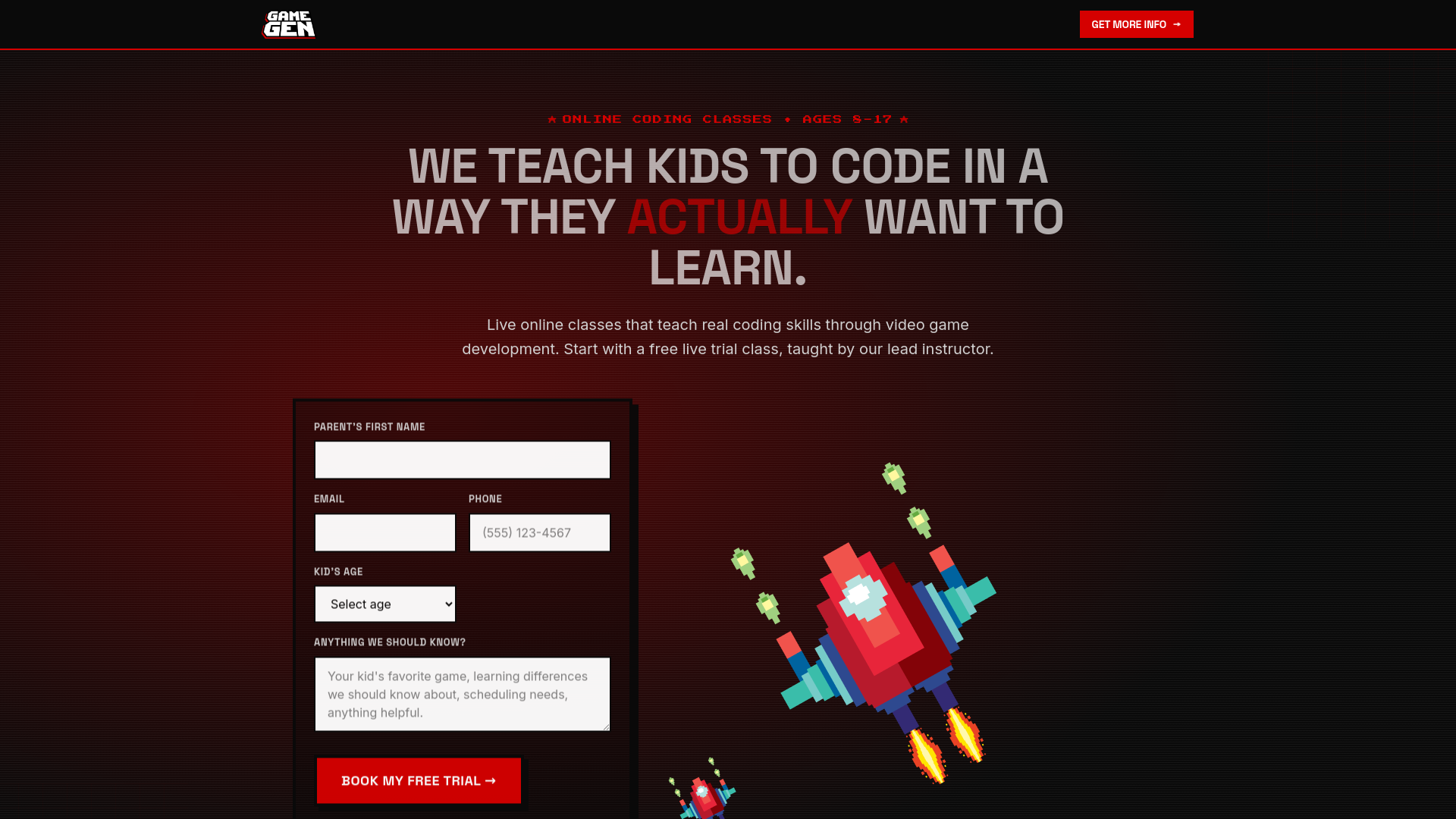 Game Gen — Online Coding Classes for Kids & Teens (Ages 8-17)