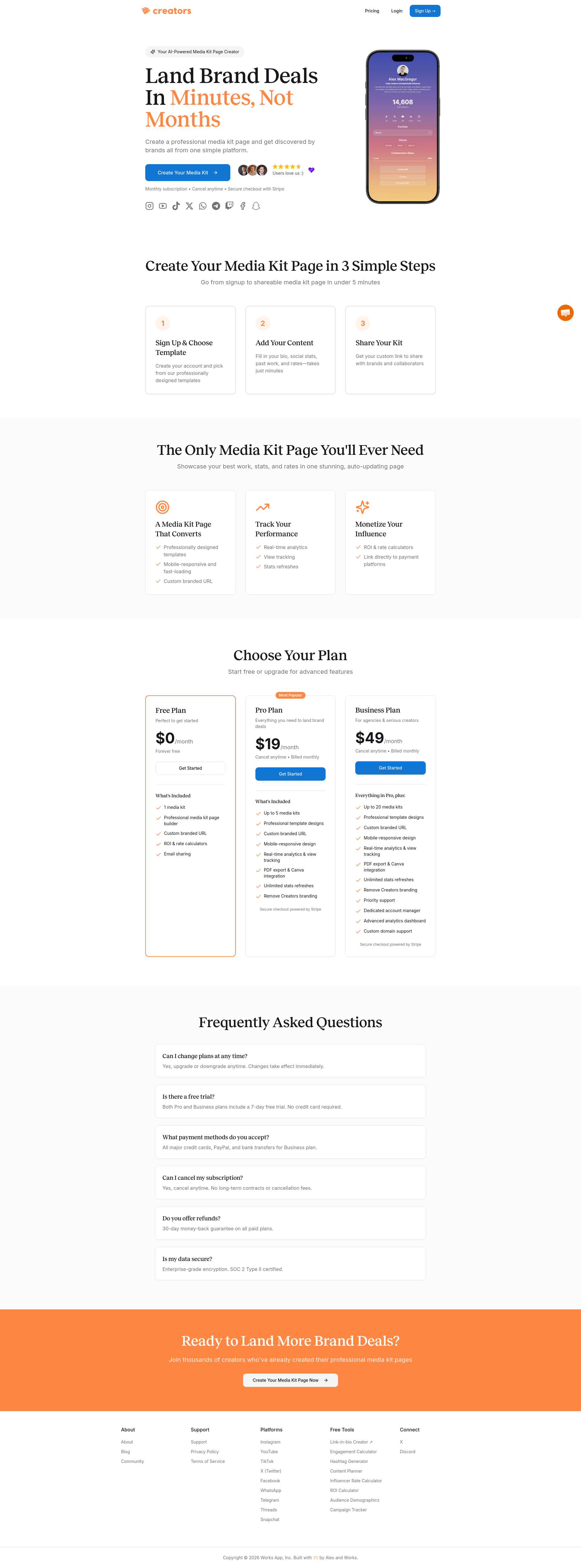 Creators — AI Media Kit Creator