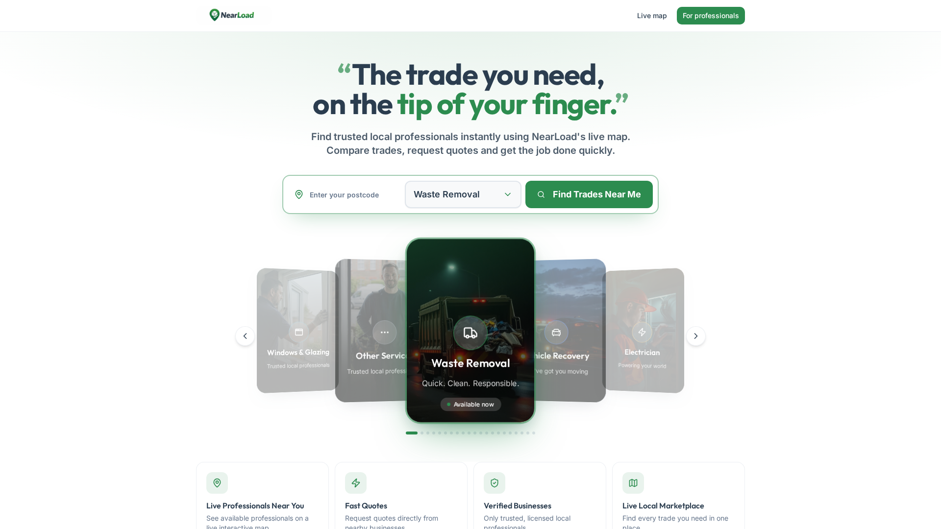 NearLoad - Live Local Trades Marketplace