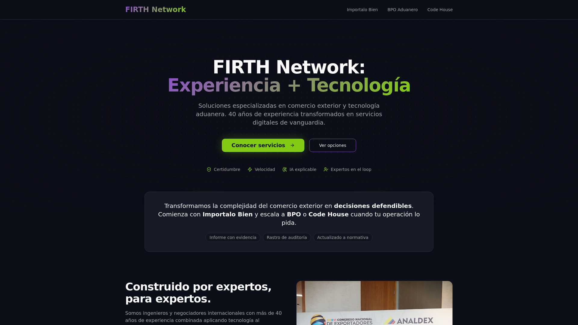 FIRTH Network - Soluciones Especializadas en Comercio Exterior