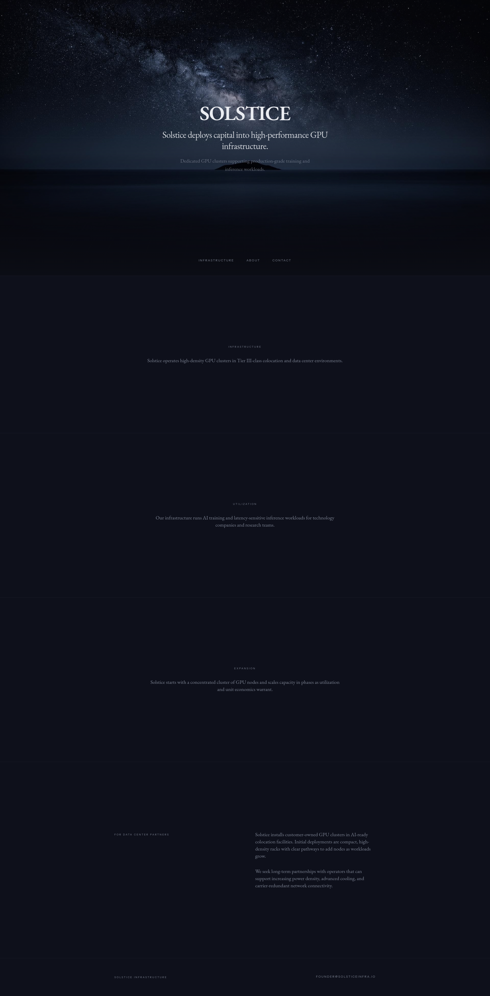 Solstice It Solstice Infrastructure — AI Compute Infrastructure