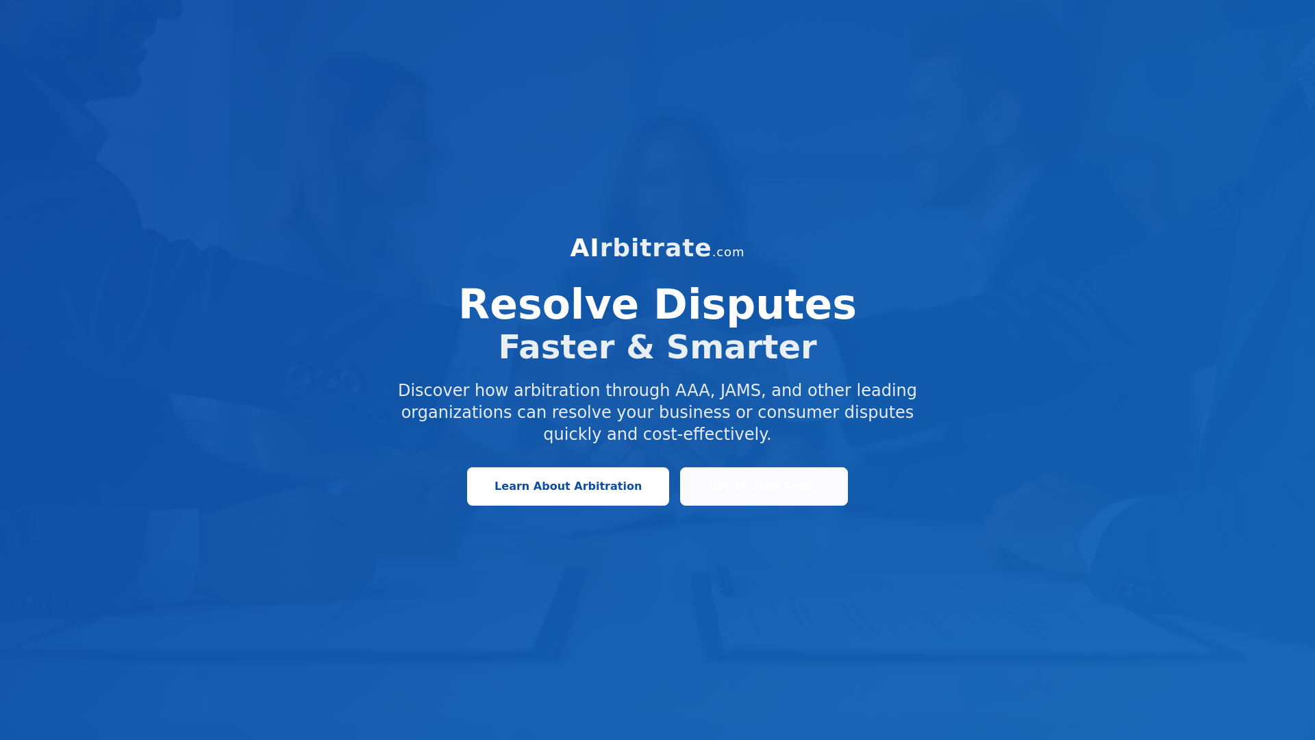AIrbitrate.com - Fast Dispute Resolution Through Arbitration