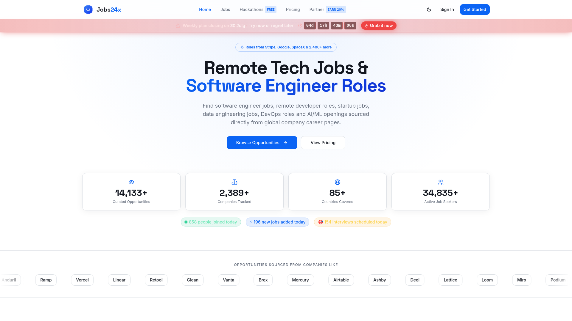 Remote Jobs, Tech Jobs & Software Engineer Jobs Hiring Now | Jobs24x