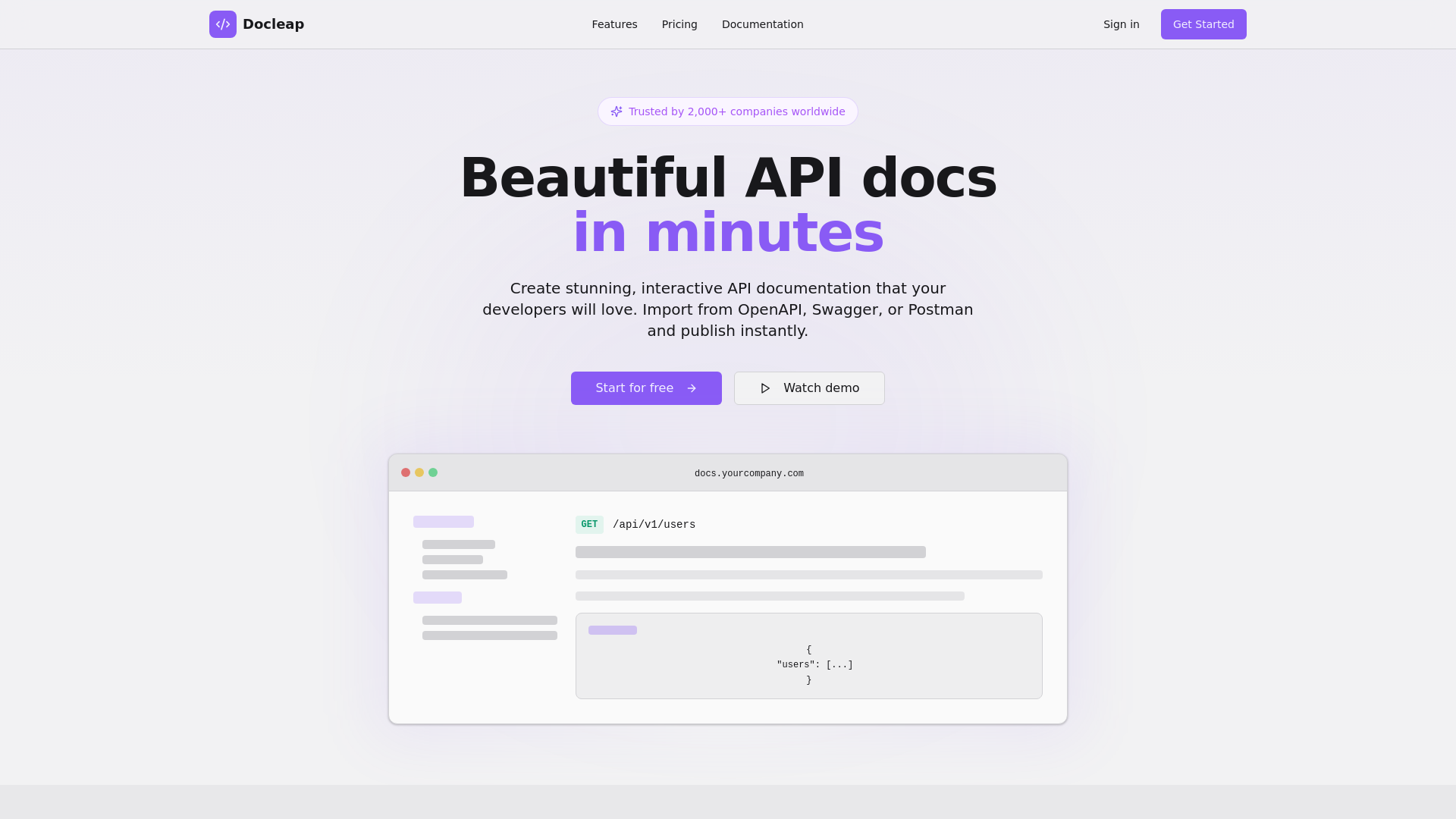 Docleap - Beautiful API Documentation