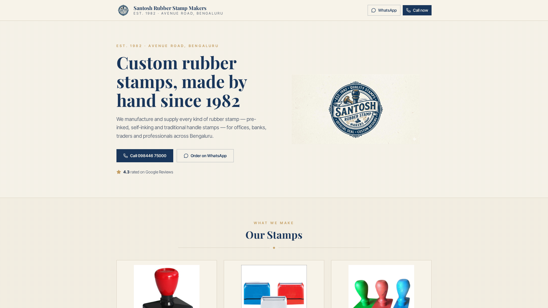 Santosh Rubber Stamp Makers — Custom Stamps in Bengaluru