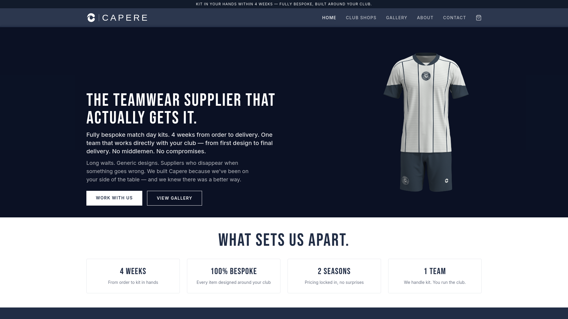 Capere Teamwear | Custom Football Kits | Midlands