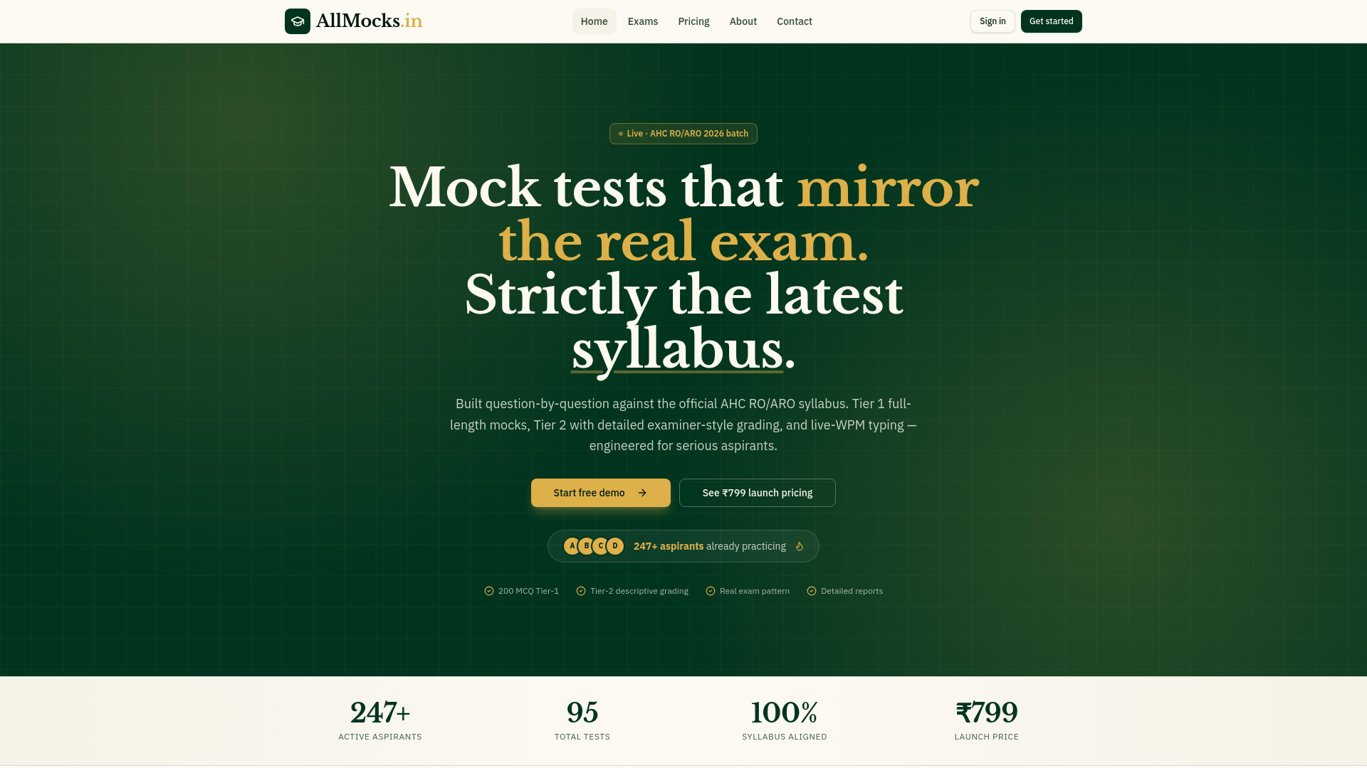 AllMocks.in — Mock tests that feel like the real exam | UPSC & State PSCs