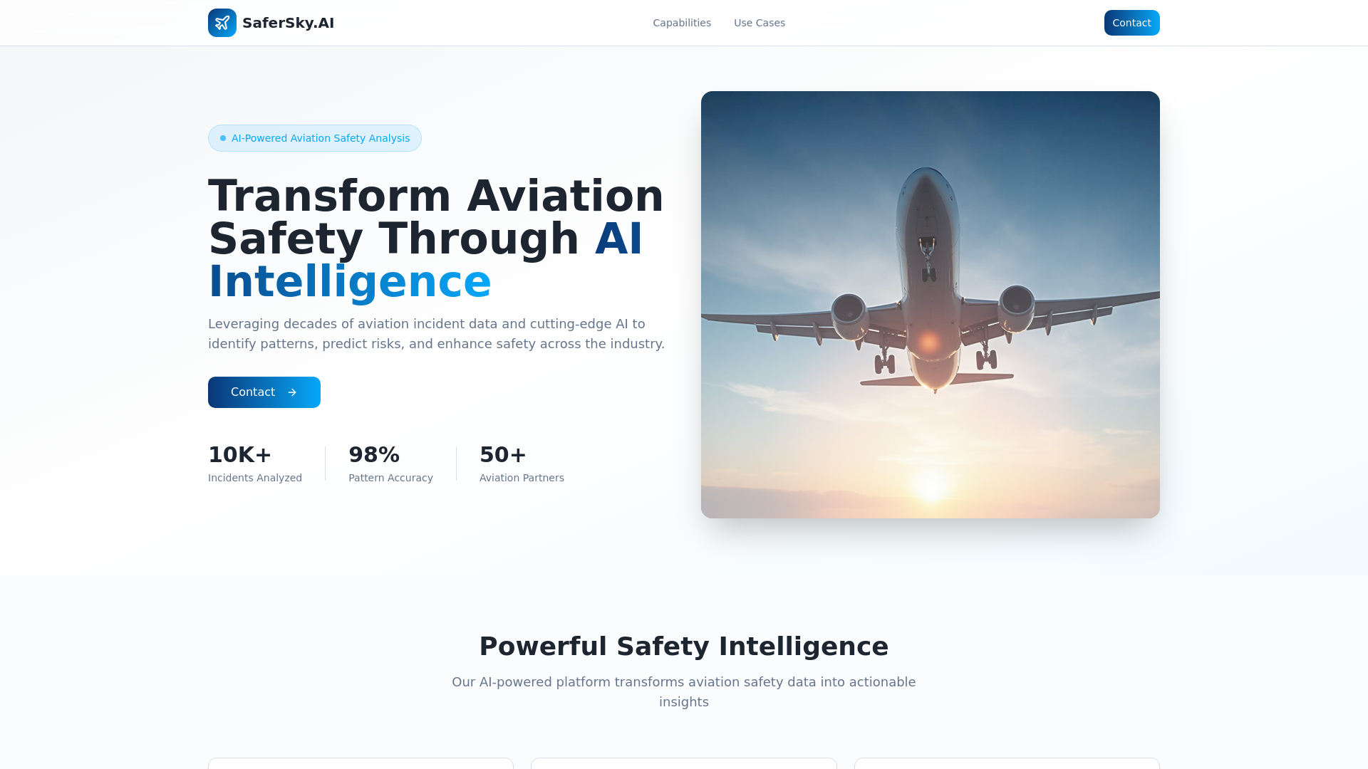 SaferSky.AI - Transform Aviation Safety Through AI Intelligence