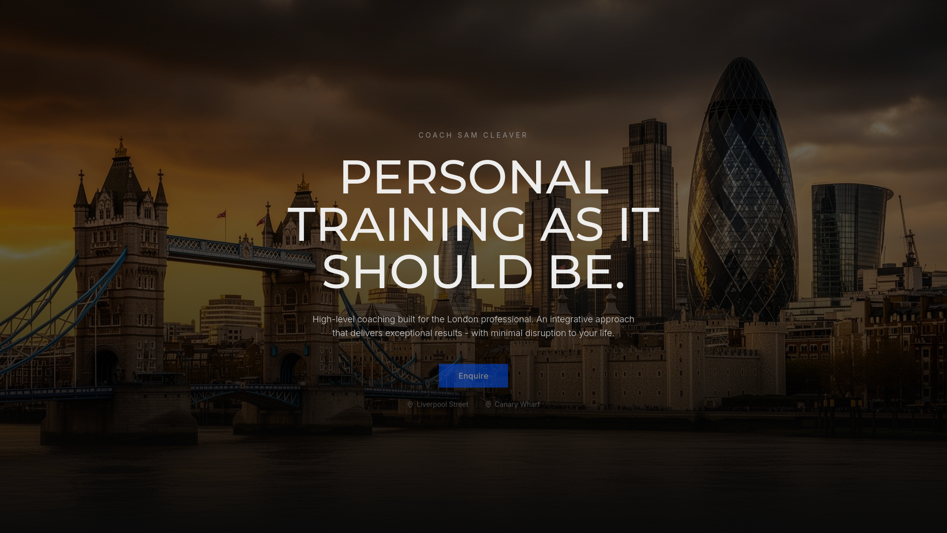 Samuel Cleaver Coach Sam Cleaver | Premium Personal Training in London