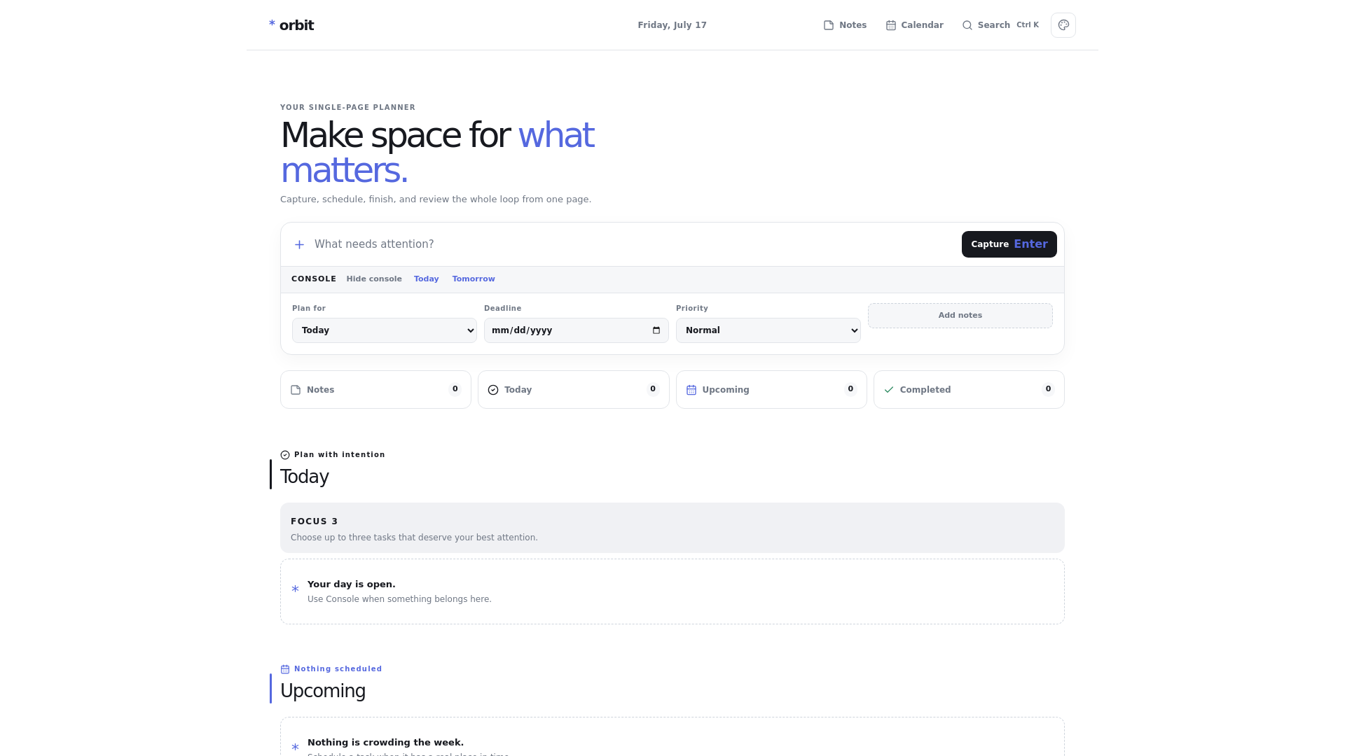 Orbit planner preview