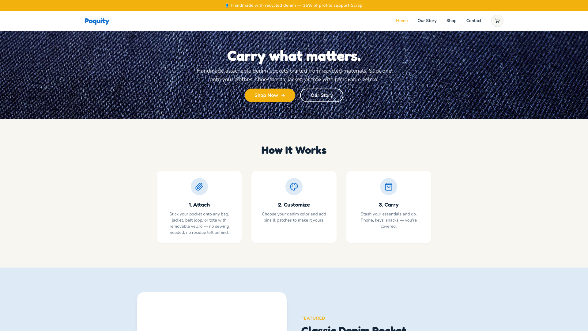 Poquity — Handmade Attachable Denim Pockets
