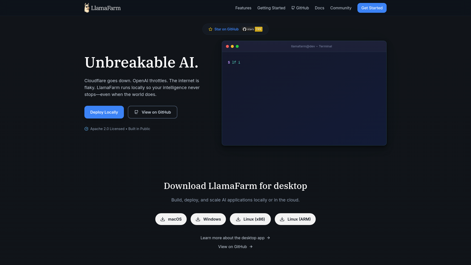 LlamaFarm - Open Source AI tooling logo