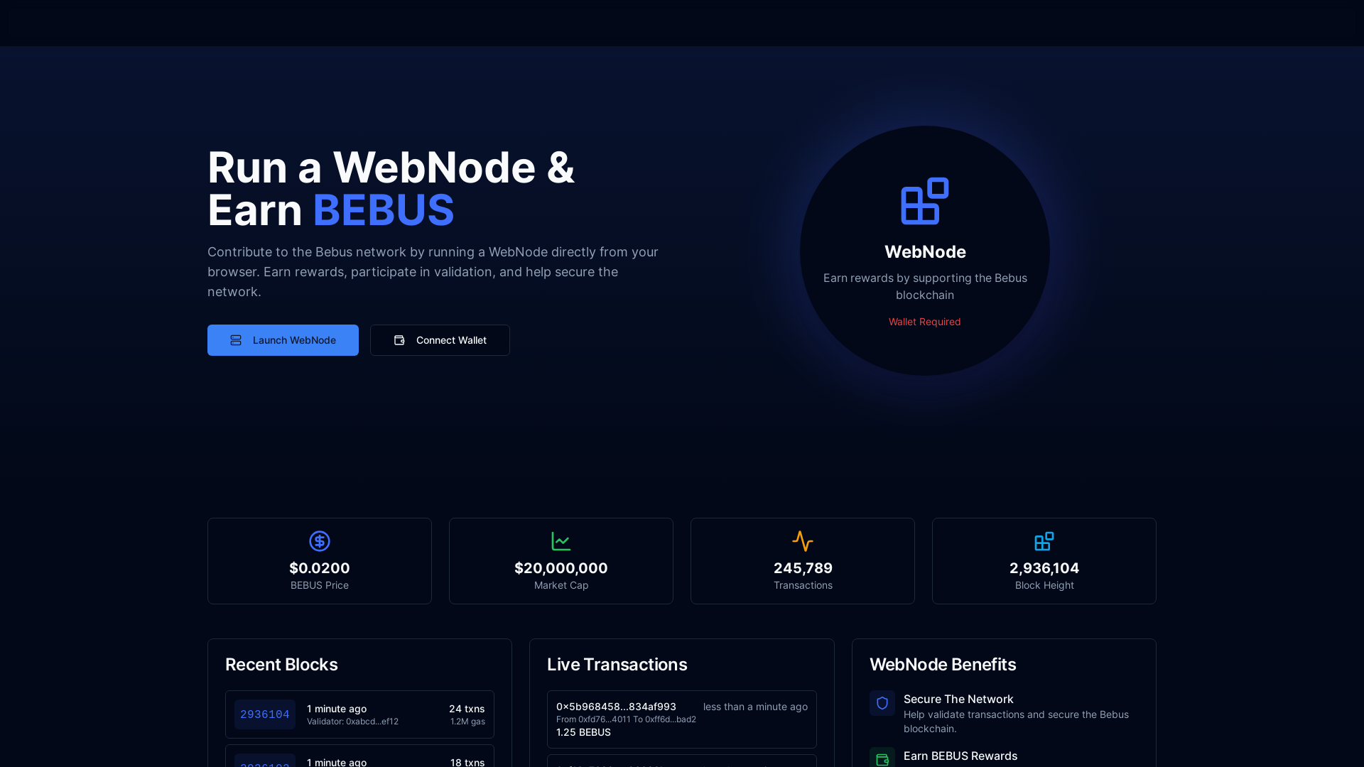 Community Bebus Chain Network Platform