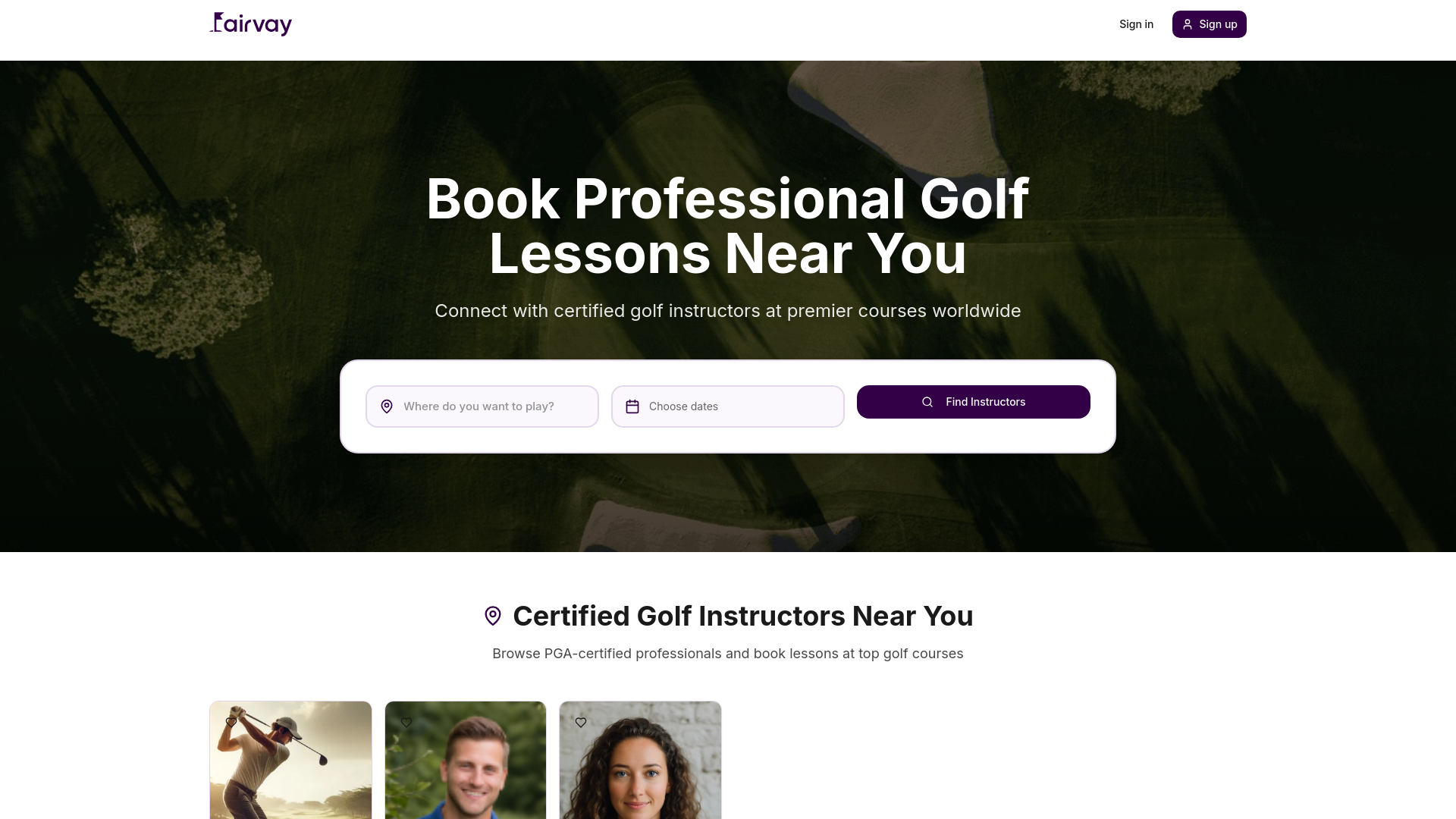 Fairvay - Book Professional Golf Lessons & Instructors Near You