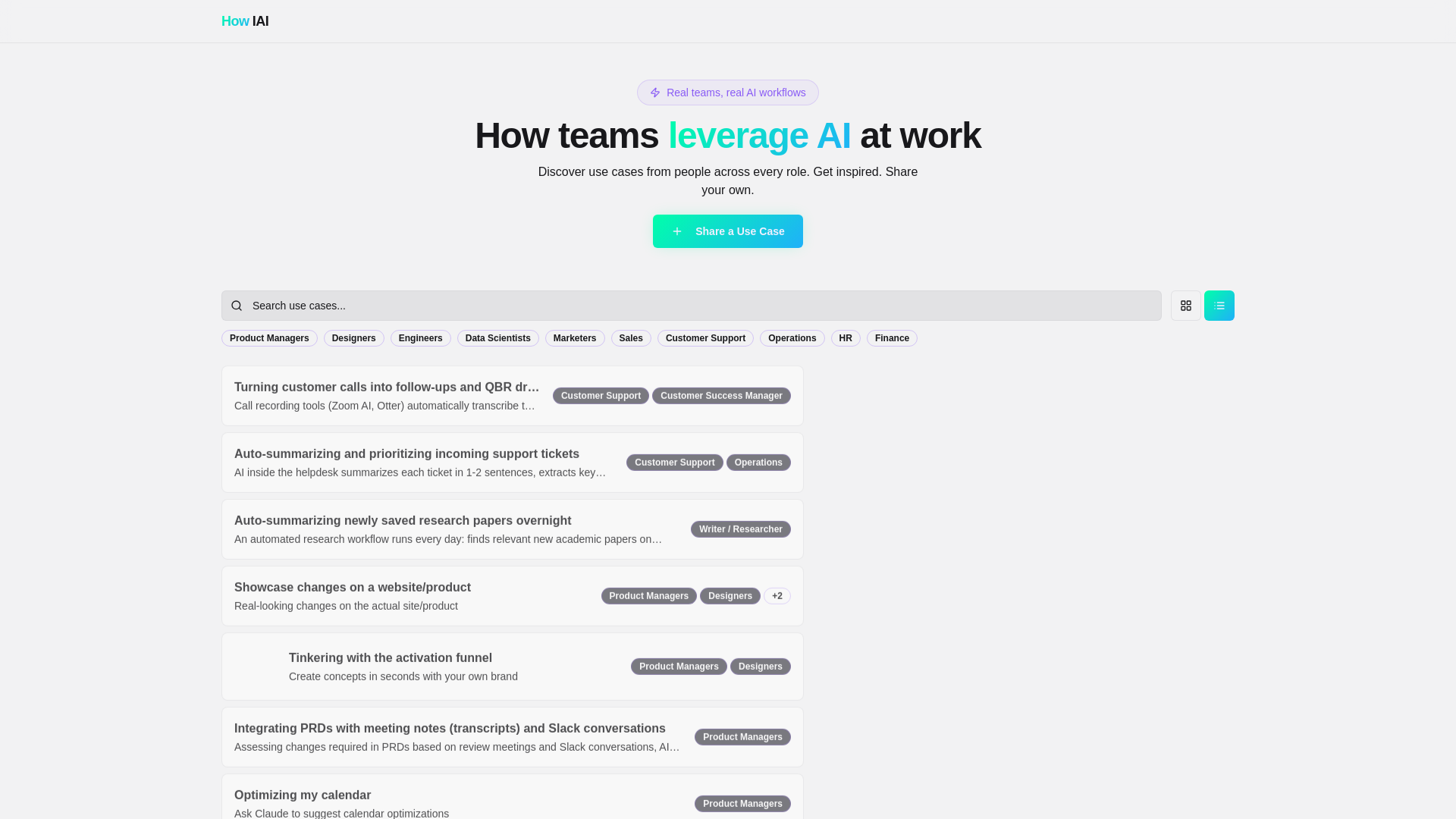 AI Showcase — How teams leverage AI at work