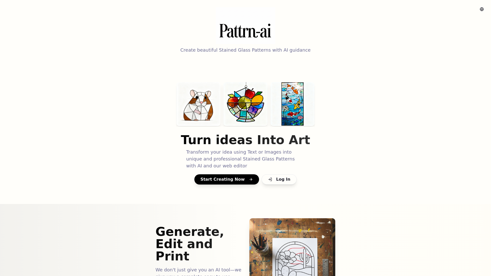 Pattrn-AI | Free AI Stained Glass Pattern Generator