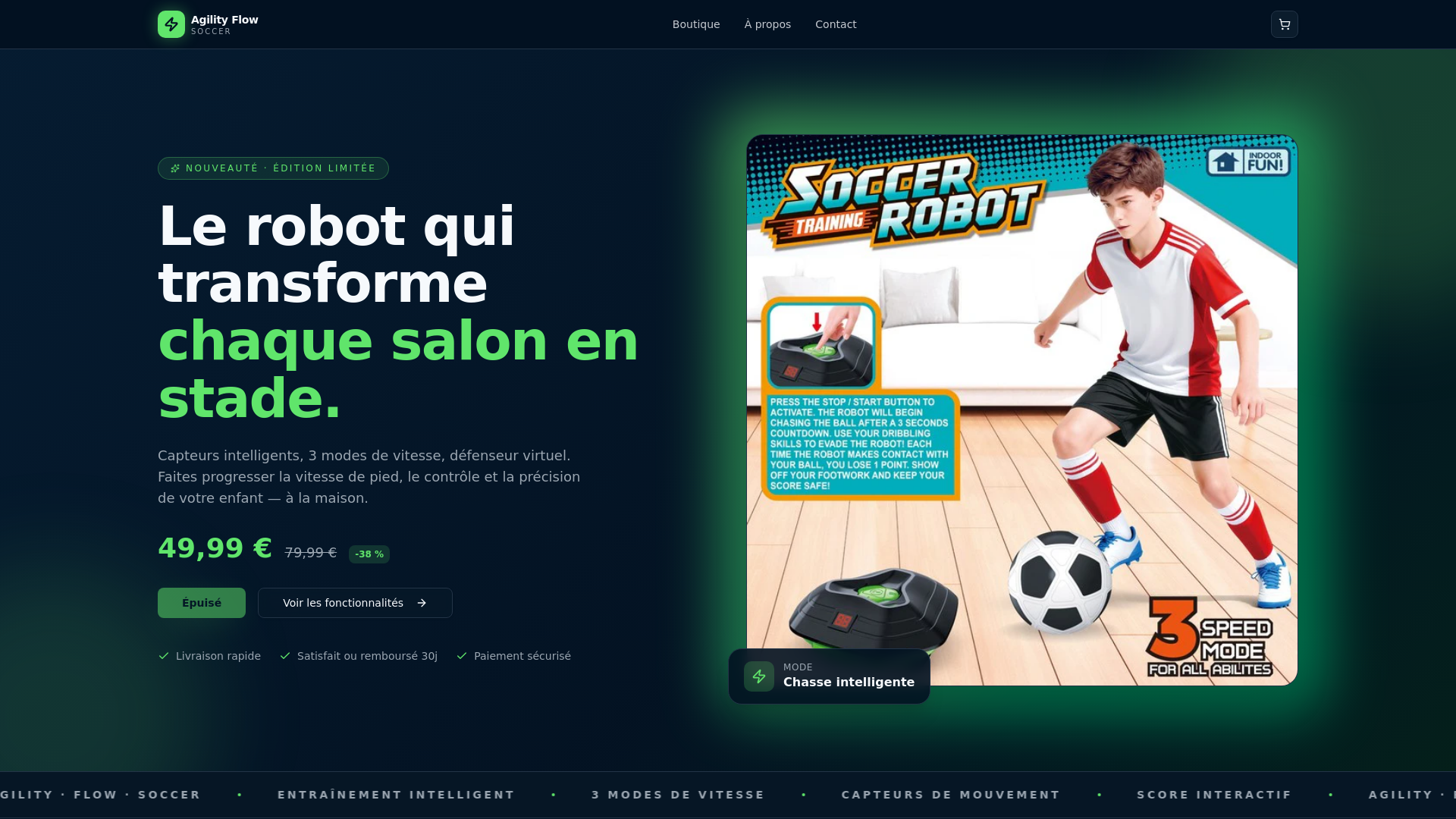 Agility Flow Soccer — Robot d'Entraînement Intelligent