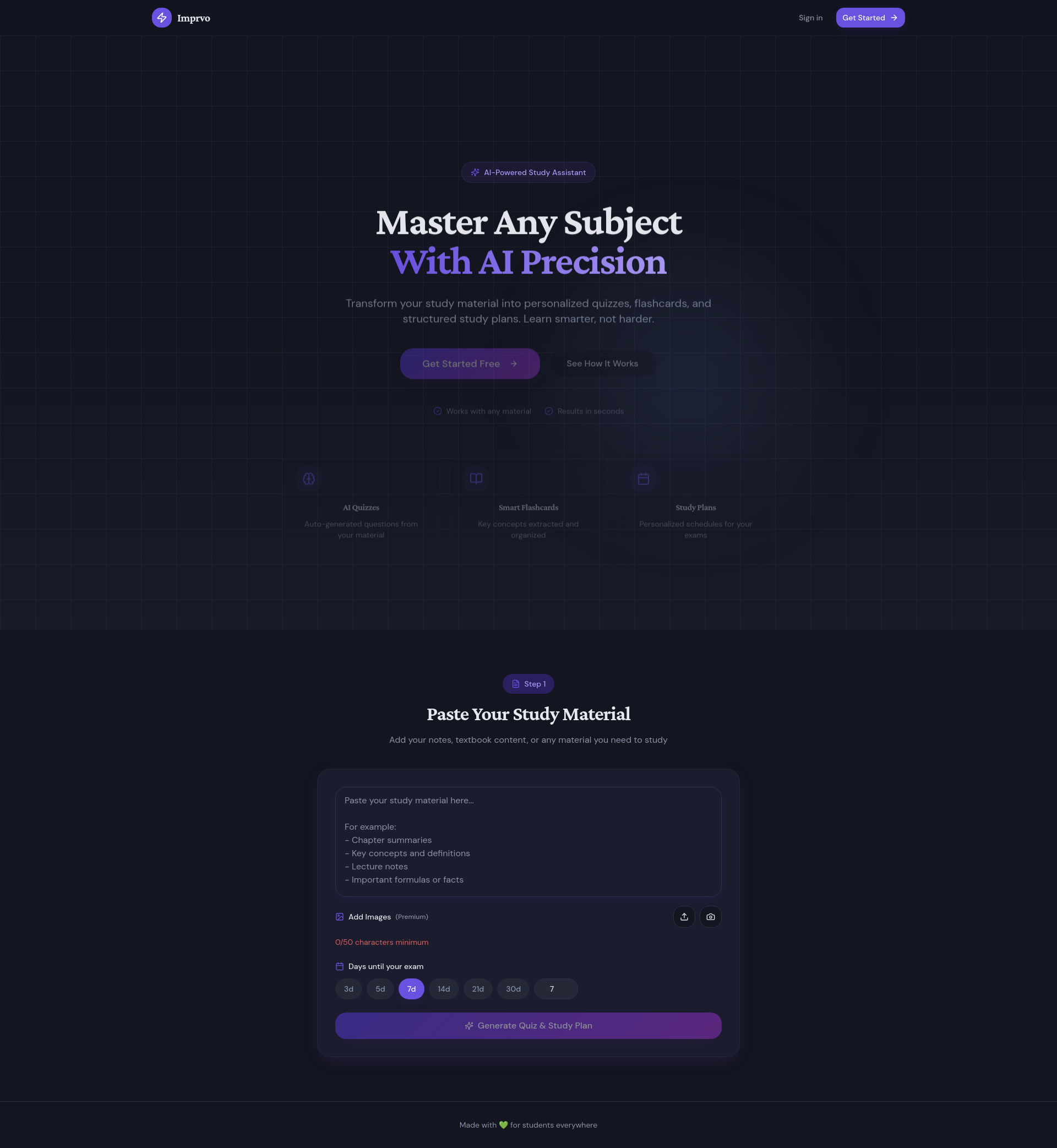 Imprvo - AI-Powered Study Assistant