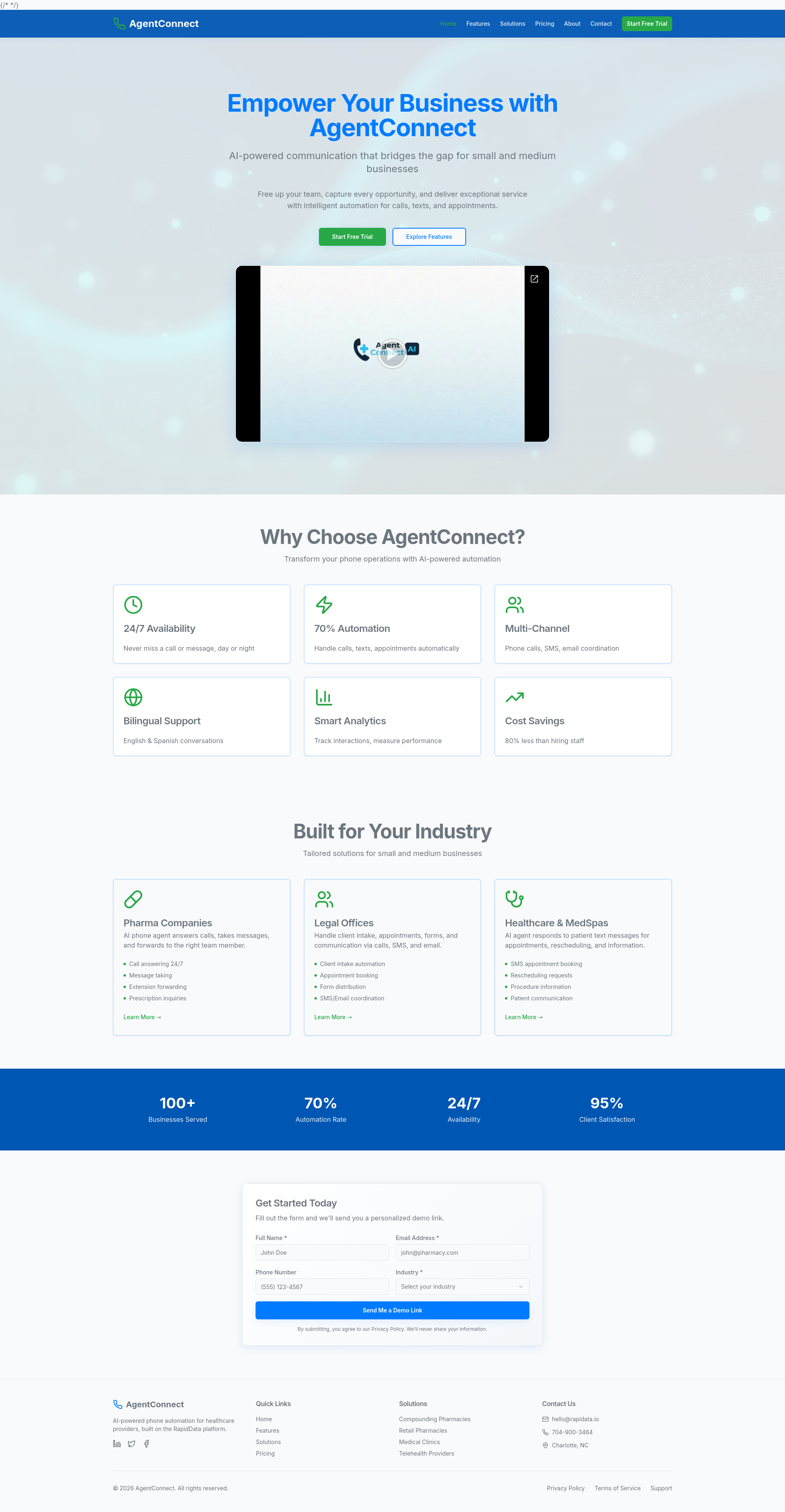 AgentConnect - AI Phone & Text Agent for Pharma, Legal & Healthcare ...