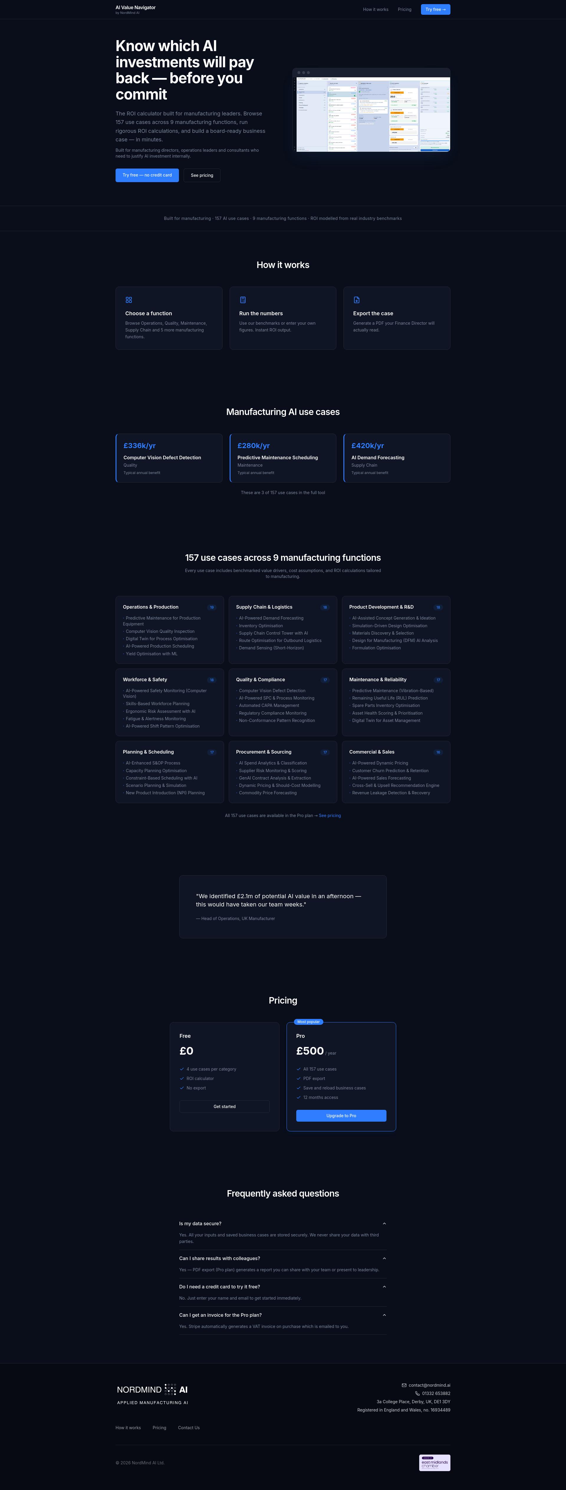 AI Value Calculator — Manufacturing AI ROI Calculator
