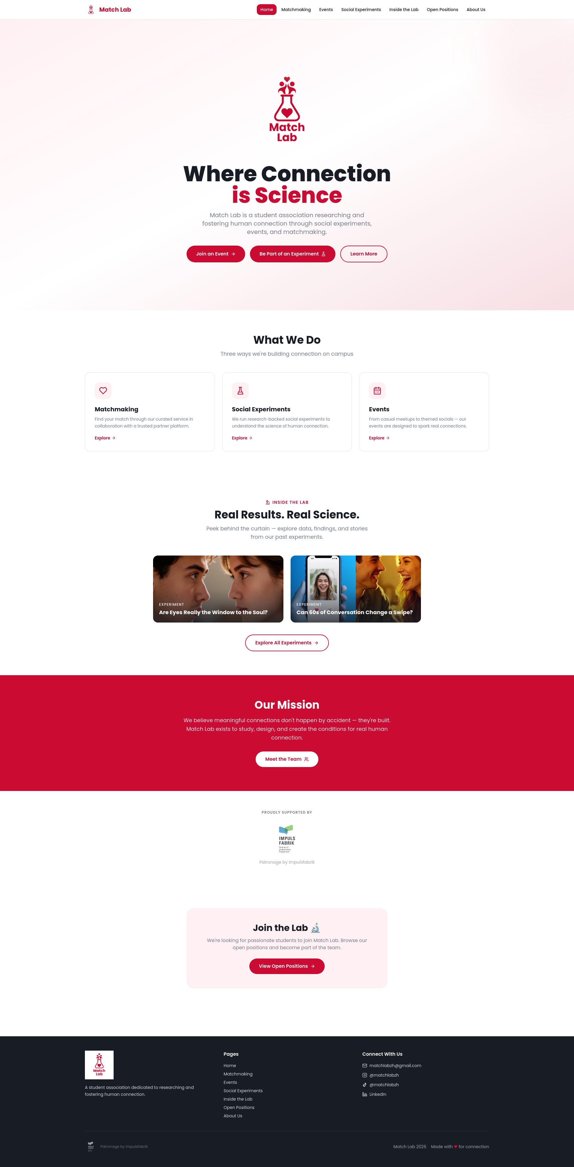 Match Lab — Where Connection is Science