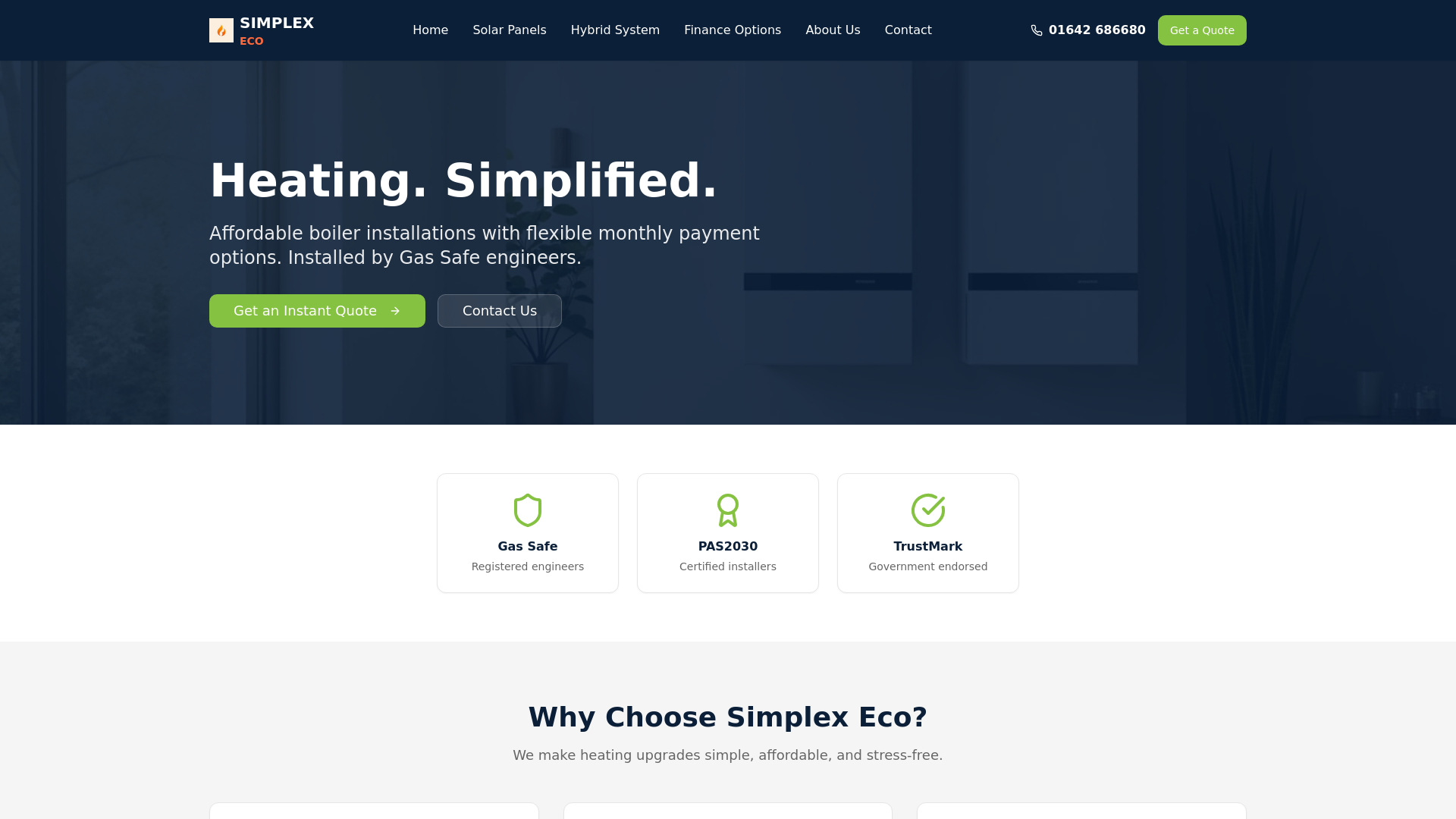 Simplex Eco - Heating. Simplified. | Affordable Boiler Installation UK