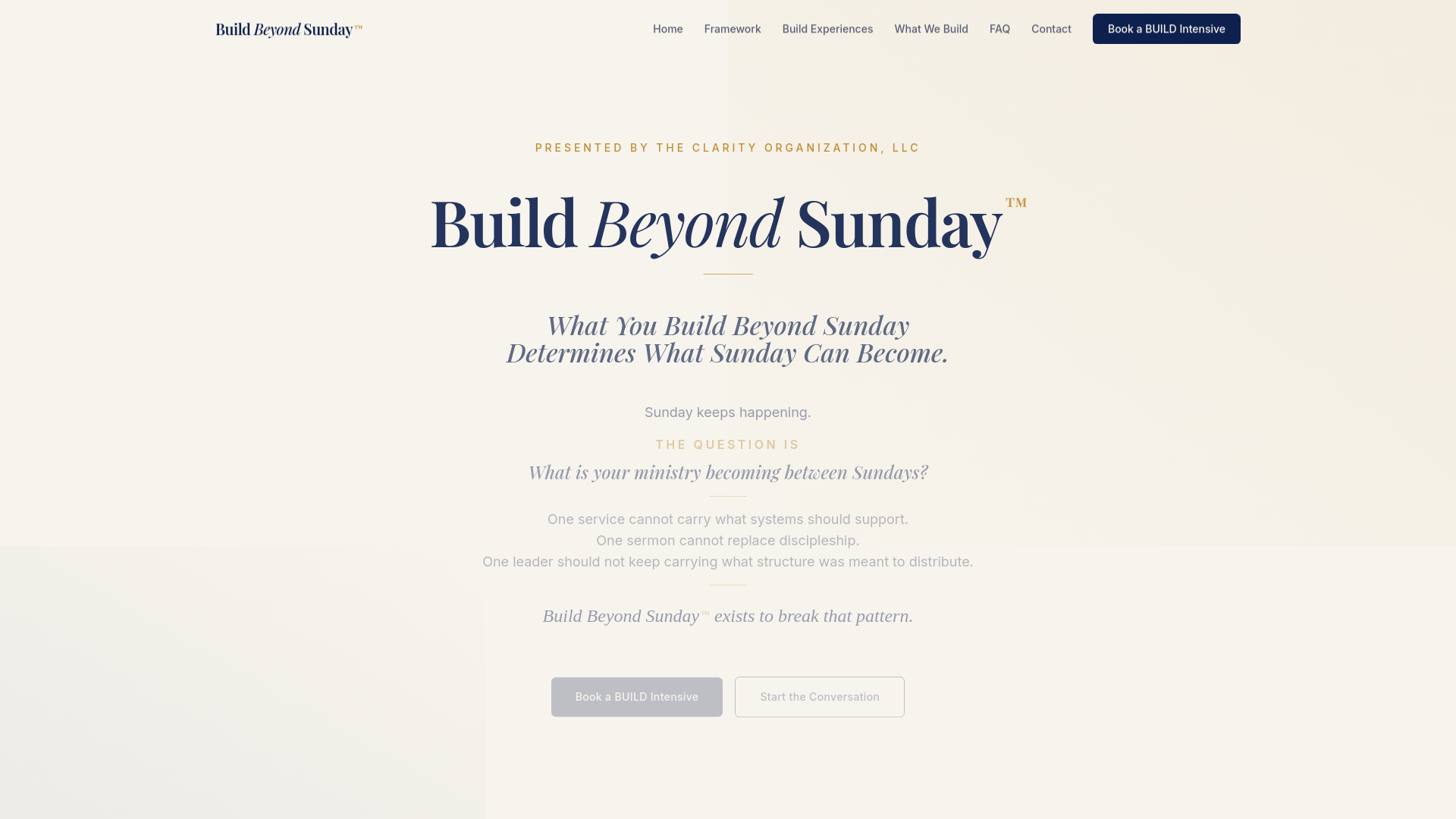 Build Beyond Sunday™ | Build the Ministry Sunday Cannot Carry Alone