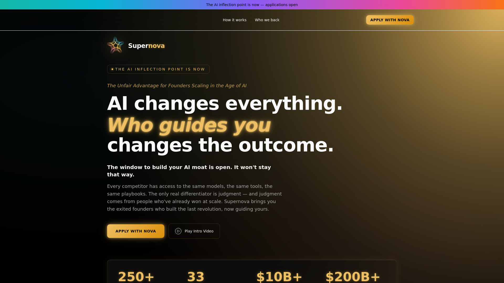 Supernova — The accelerator for AI-native founders