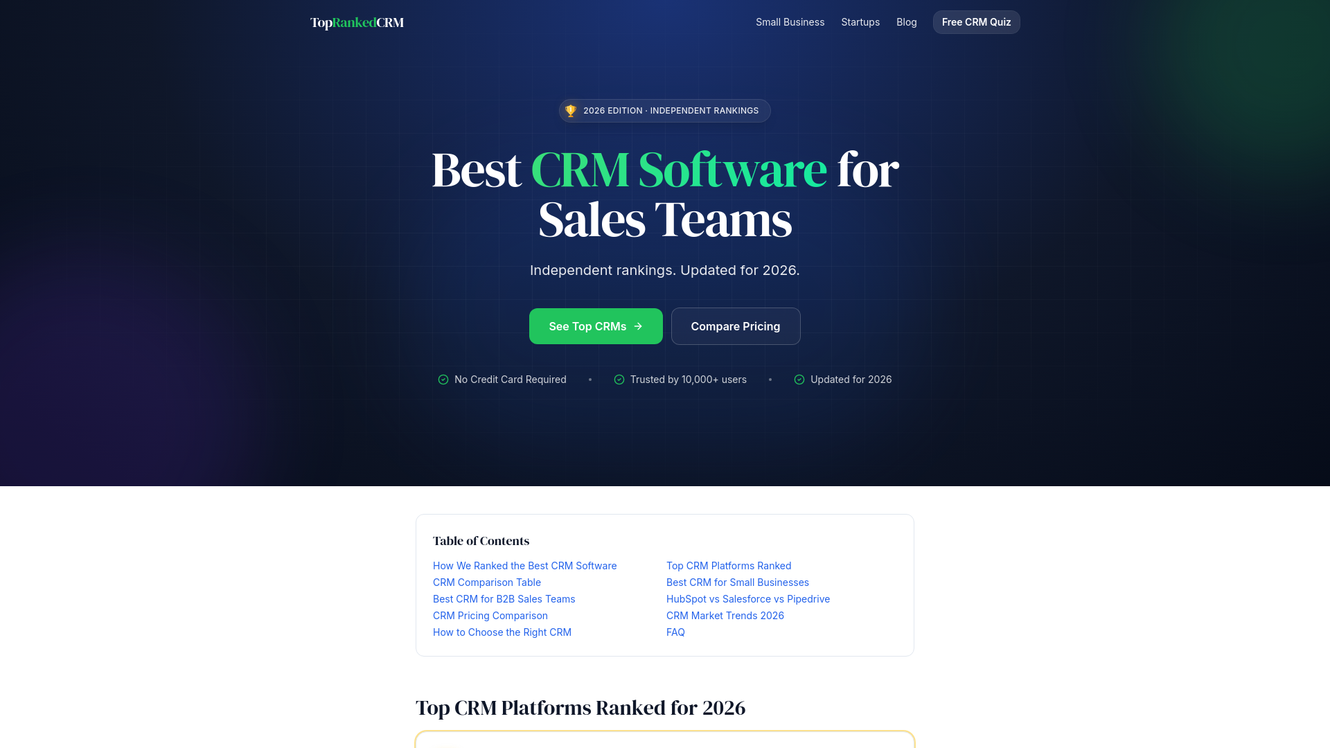 Best CRM Software for Sales — Top CRMs Ranked 2026