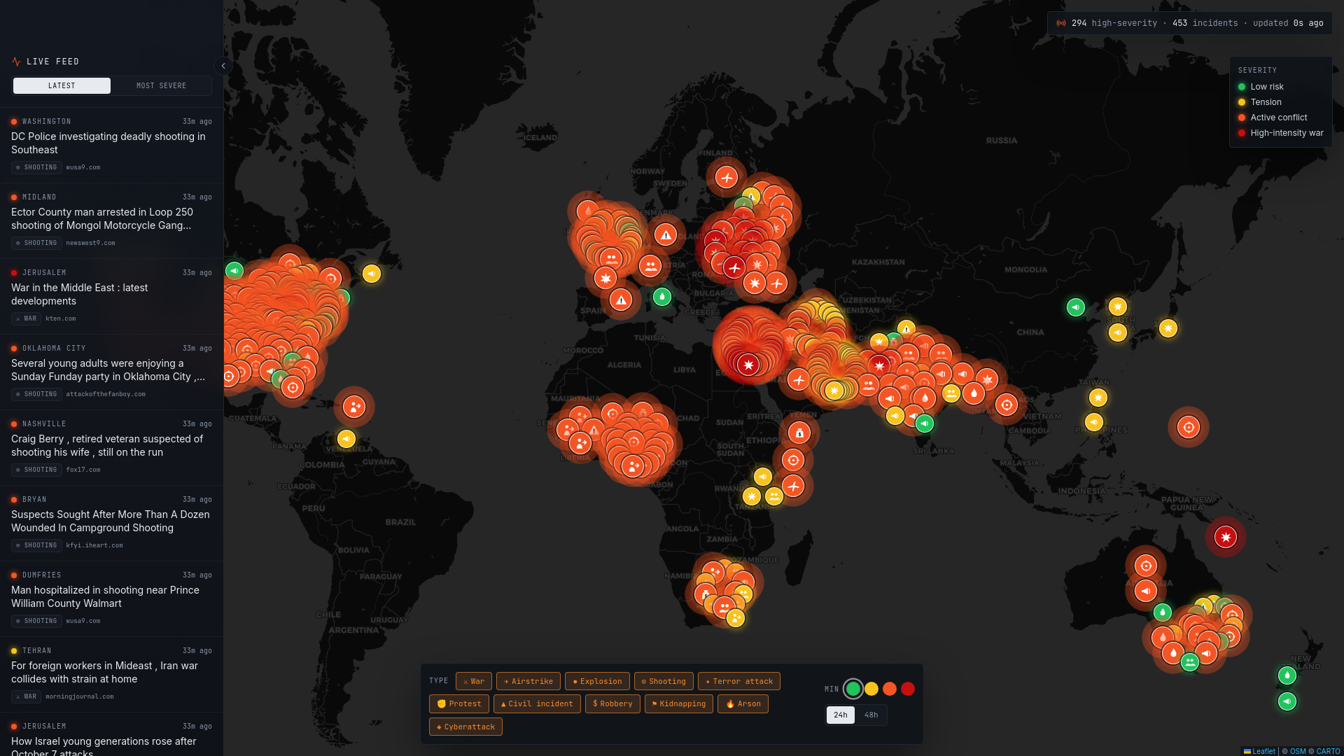 Contingency World Map Maptension— Global Conflict Tracker